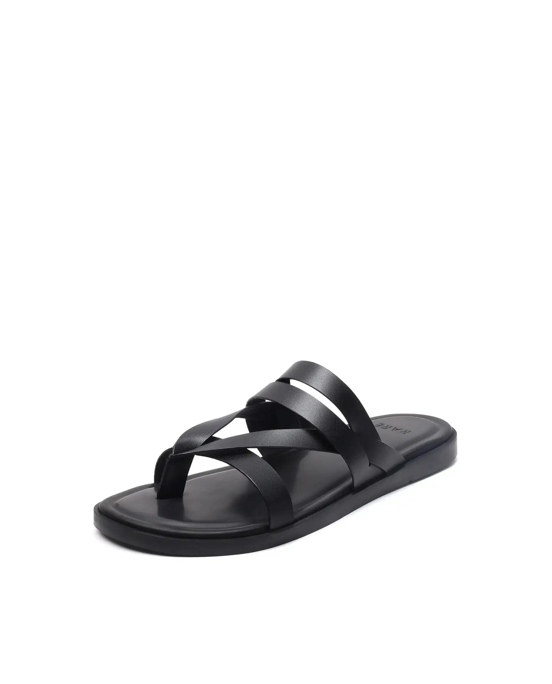 Rare Rabbit Men's Bron Black Slip-On Closure Sandals