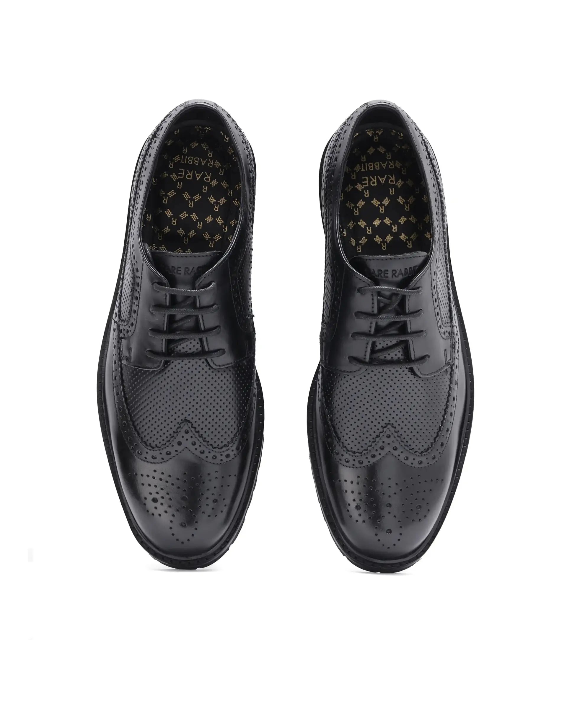 Rare Rabbit Men's Brox Black Plain Shoes