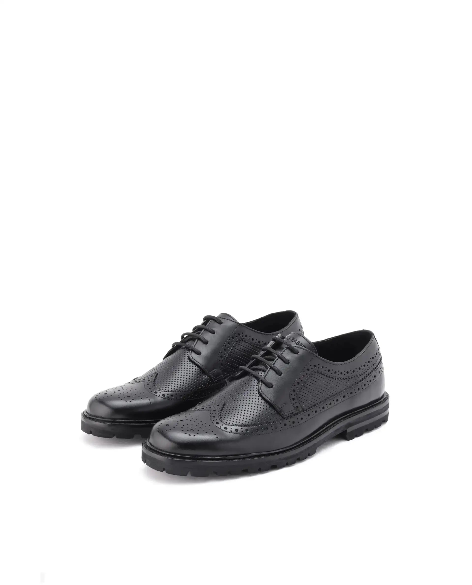 Rare Rabbit Men's Brox Black Plain Shoes