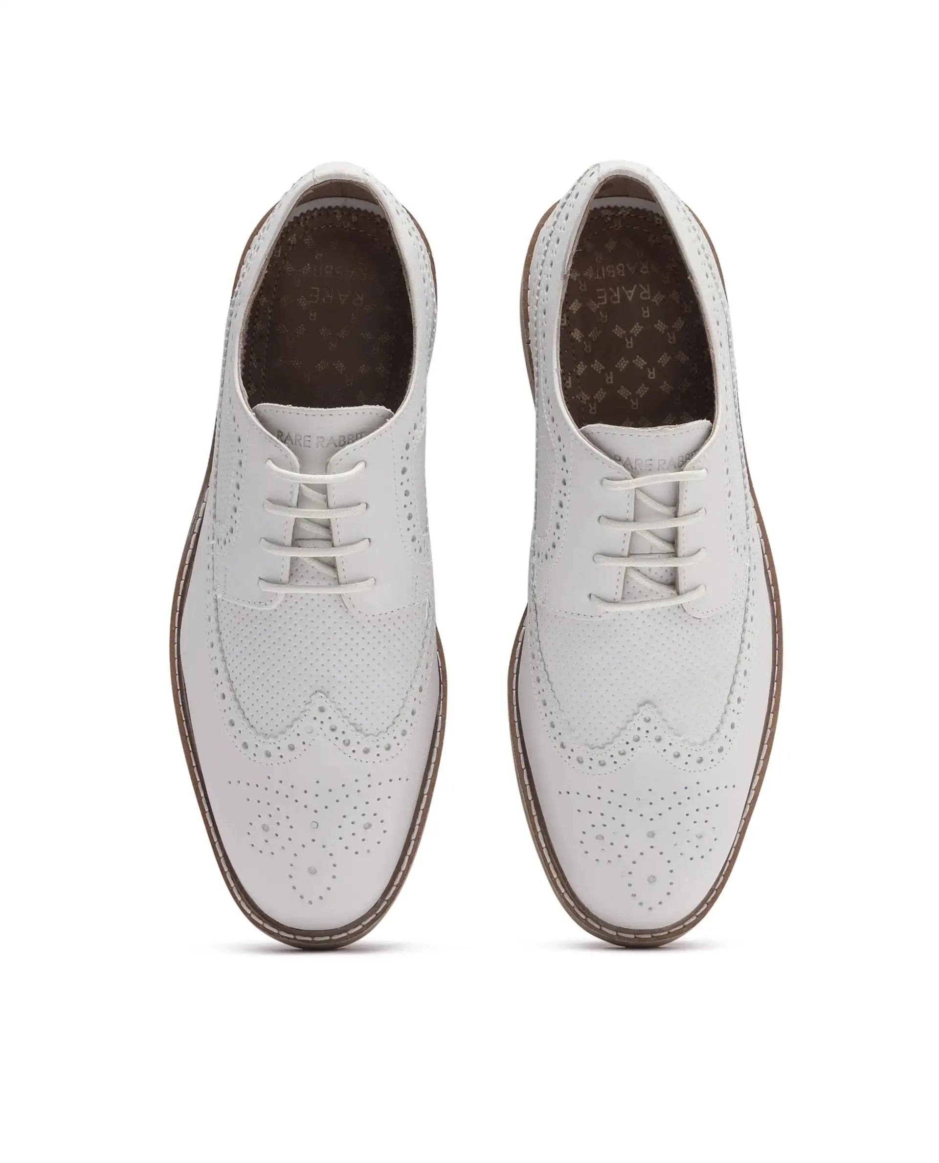 Rare Rabbit Men Brox Ivory Lace-Up Shoes