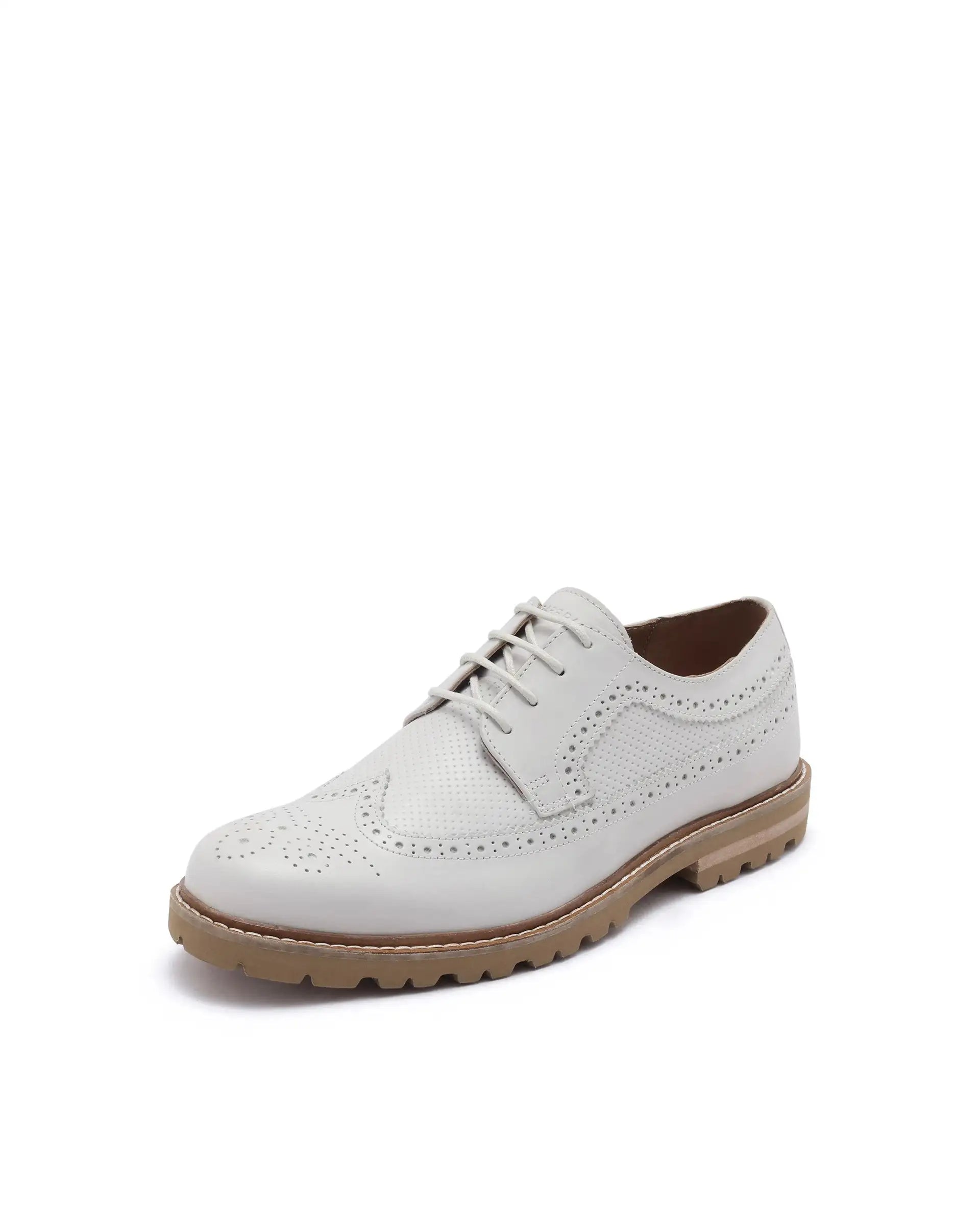 Rare Rabbit Men Brox Ivory Lace-Up Shoes