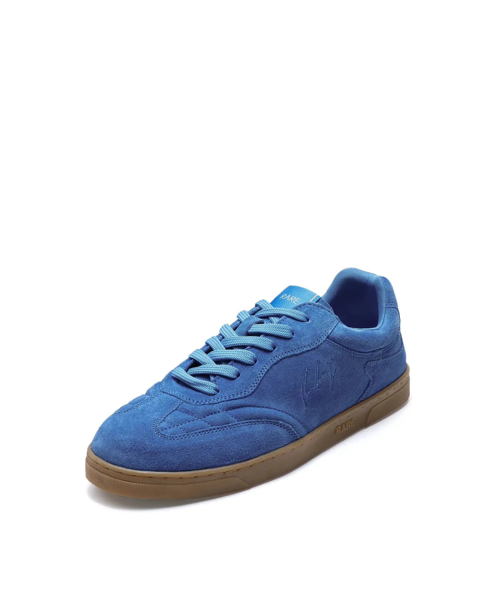 Rare Rabbit Men's Burnie Blue Lace-Up Closure Suede Sneaker