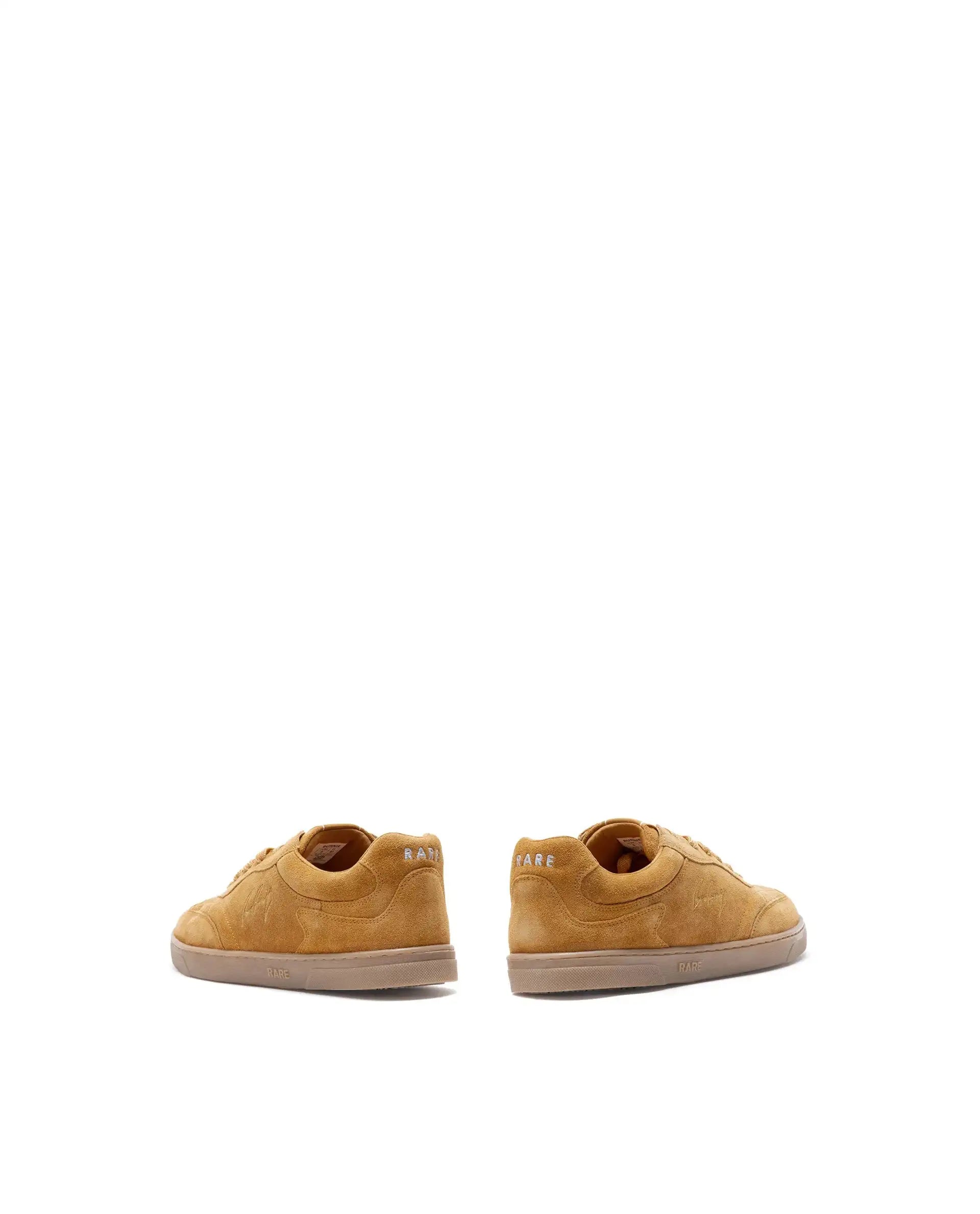 Rare Rabbit Men's Burnie Mustard Lace-Up Closure Suede Sneaker