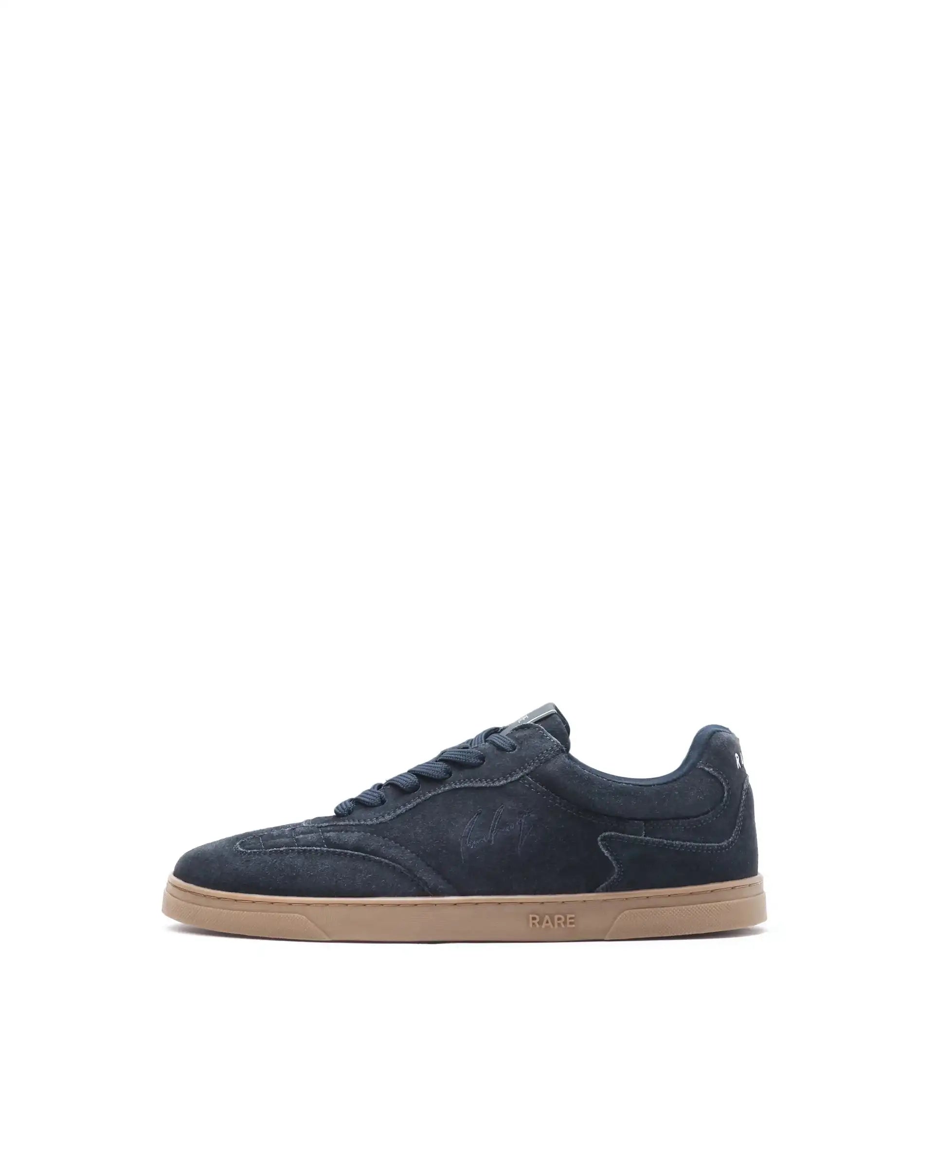 Rare Rabbit Men's Burnie Navy Lace-Up Closure Suede Sneaker