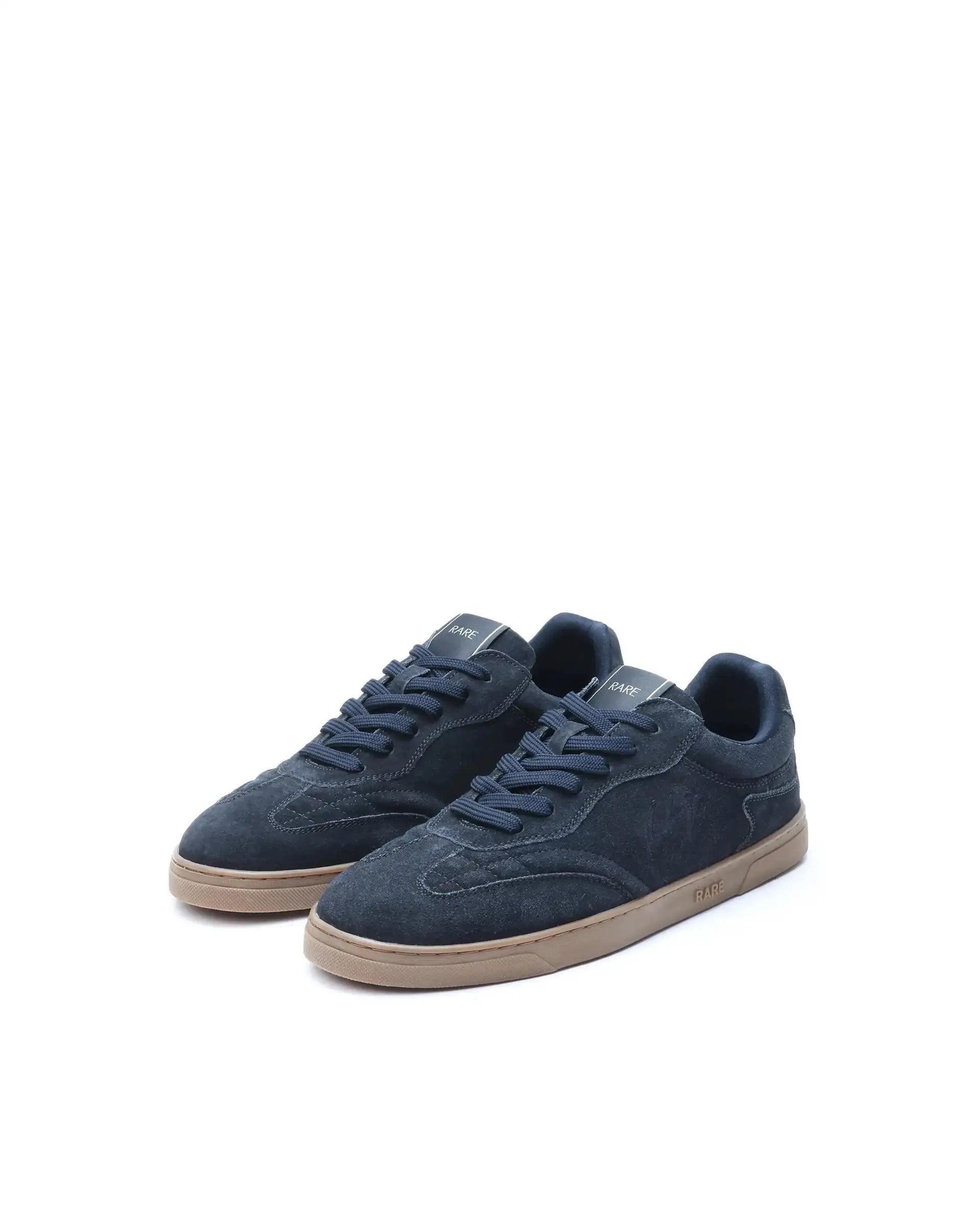 Rare Rabbit Men's Burnie Navy Lace-Up Closure Suede Sneaker
