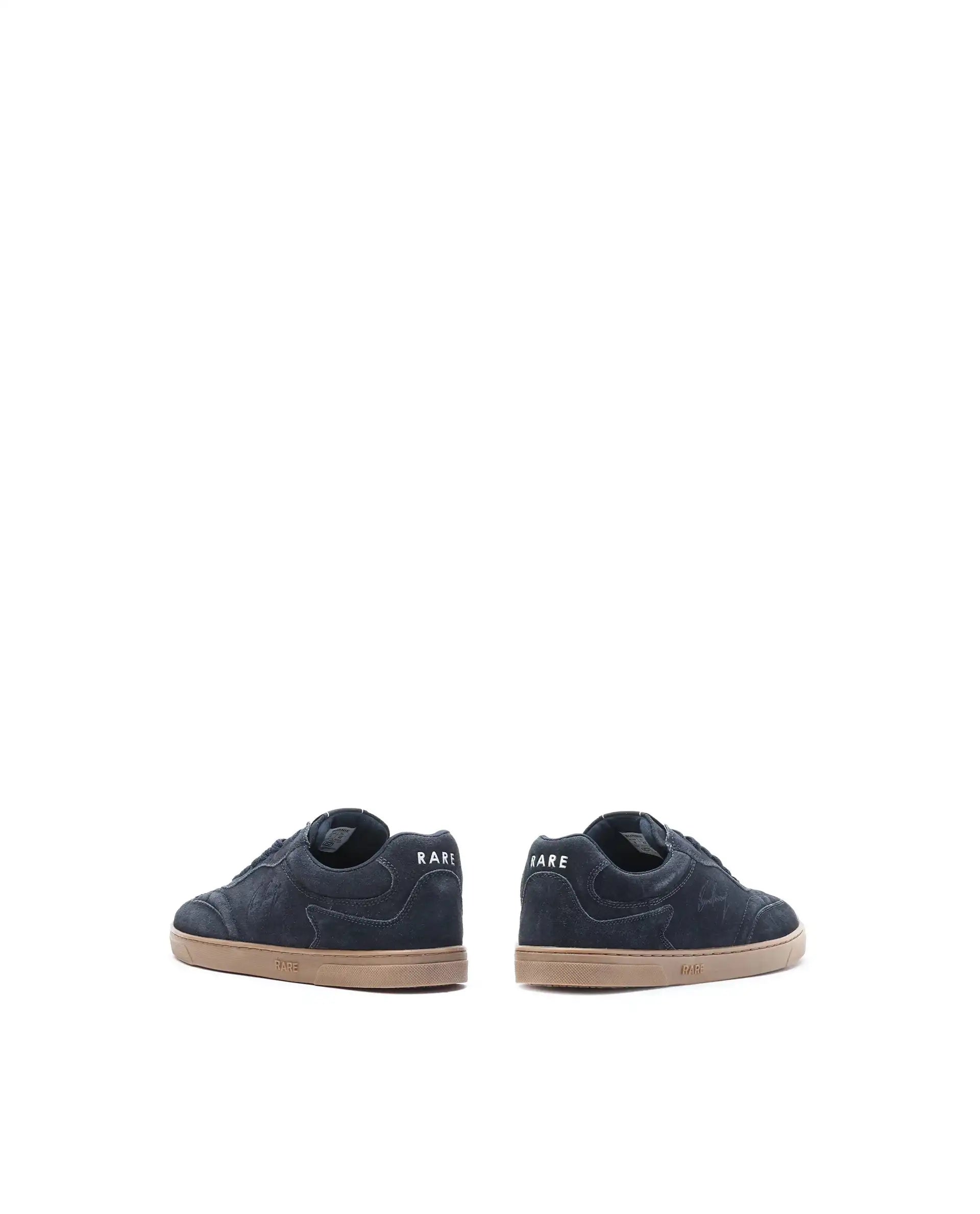 Rare Rabbit Men's Burnie Navy Lace-Up Closure Suede Sneaker