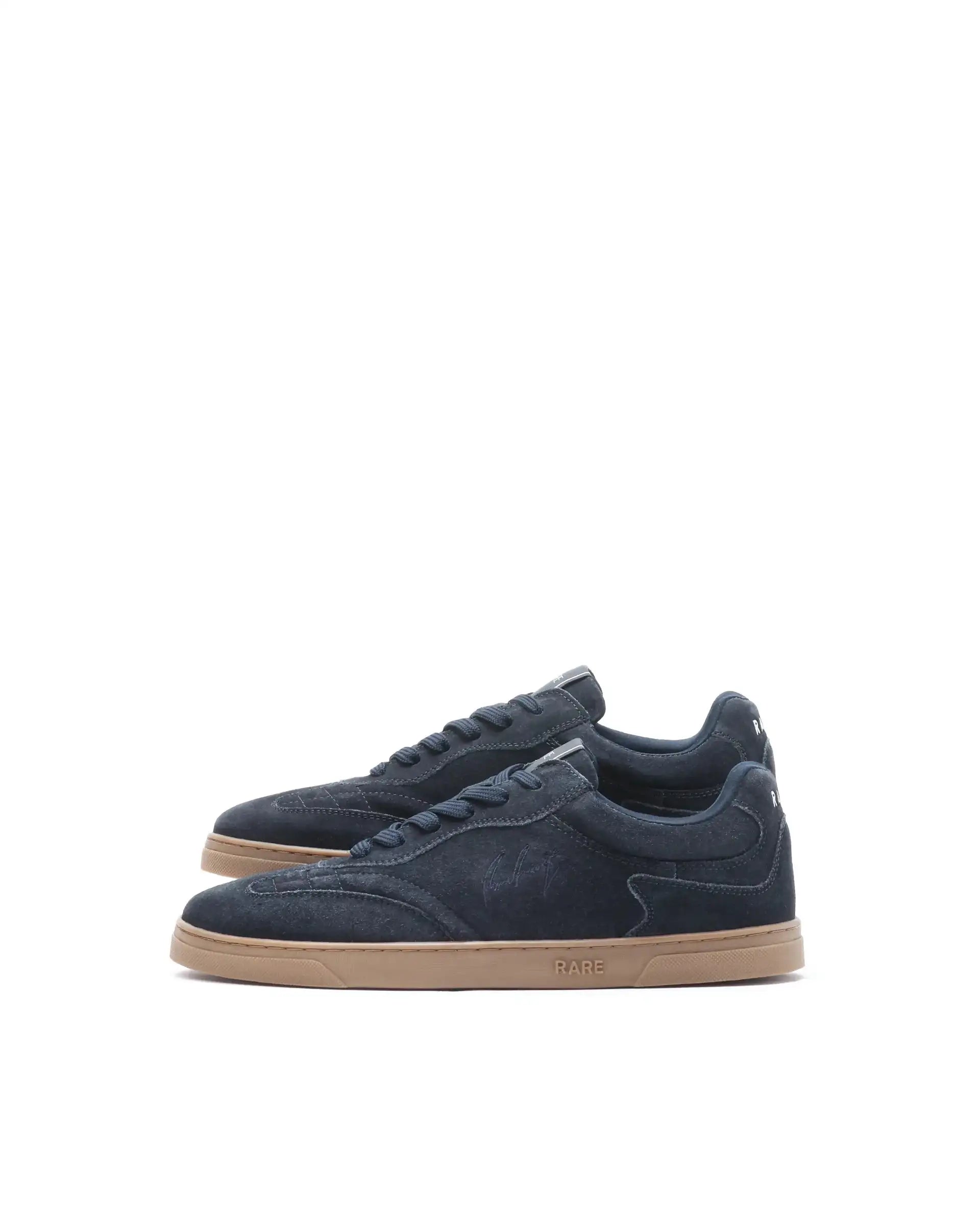 Rare Rabbit Men's Burnie Navy Lace-Up Closure Suede Sneaker