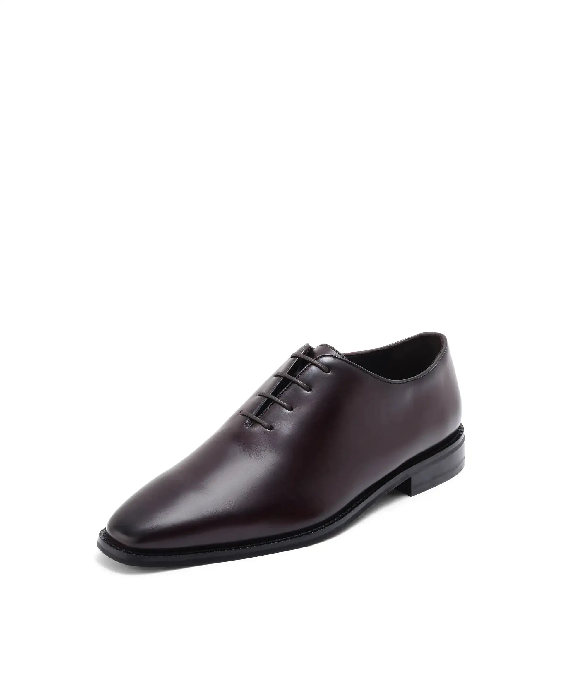 Rare Rabbit Men Corax Dark Cherry Lace-Up Single Piece Genuine Leather Shoes