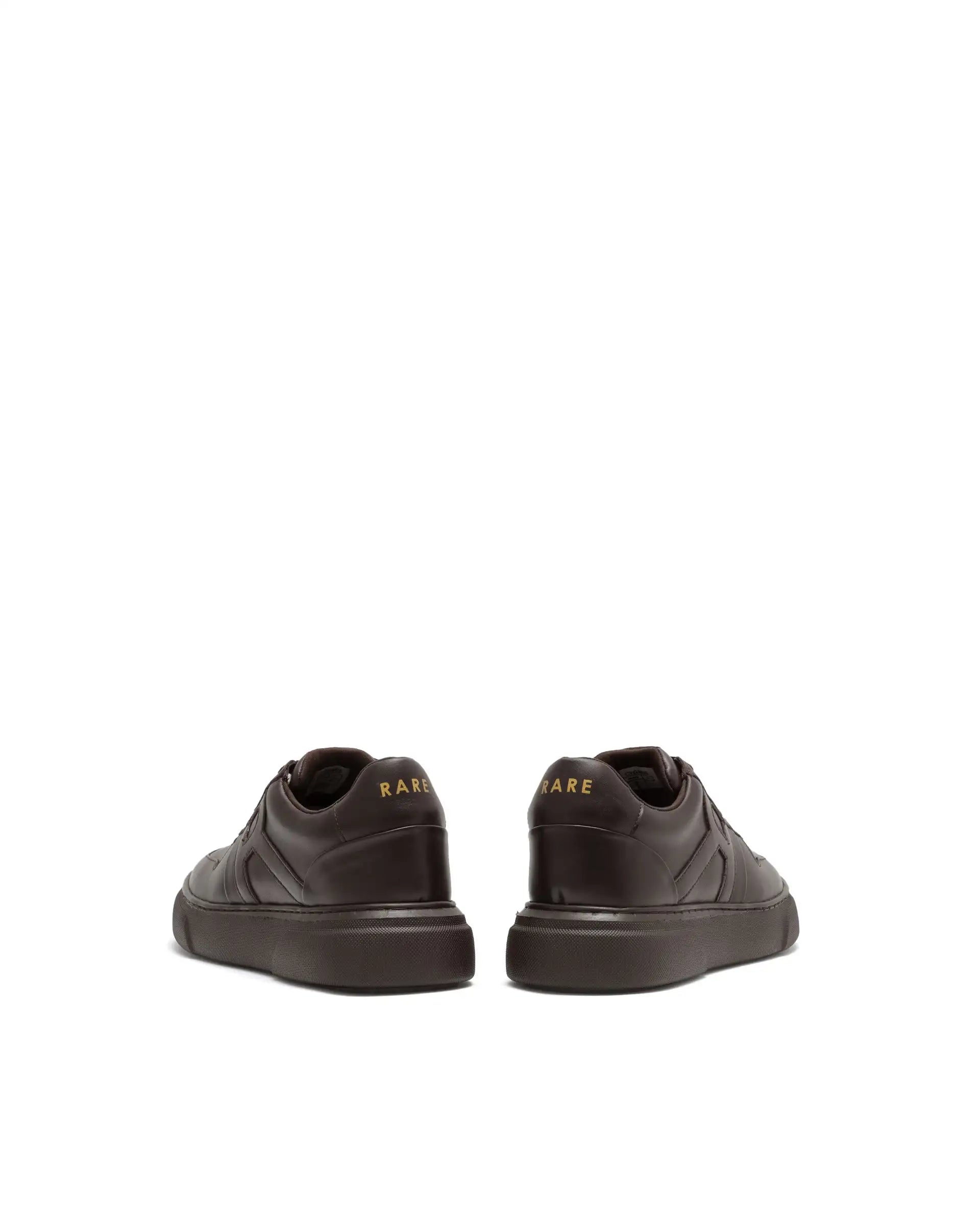 Rare Rabbit Men's Cygnus Dark Brown Genuine Leather Monotone Low-Top Lace-Up Branded Sneaker Shoes