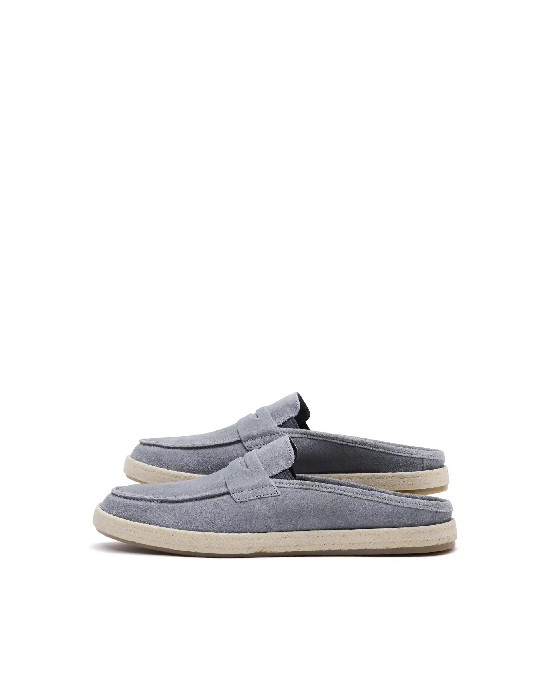 Rare Rabbit Men Diago Light Grey Suede Leather Slip-On Closure Shoes