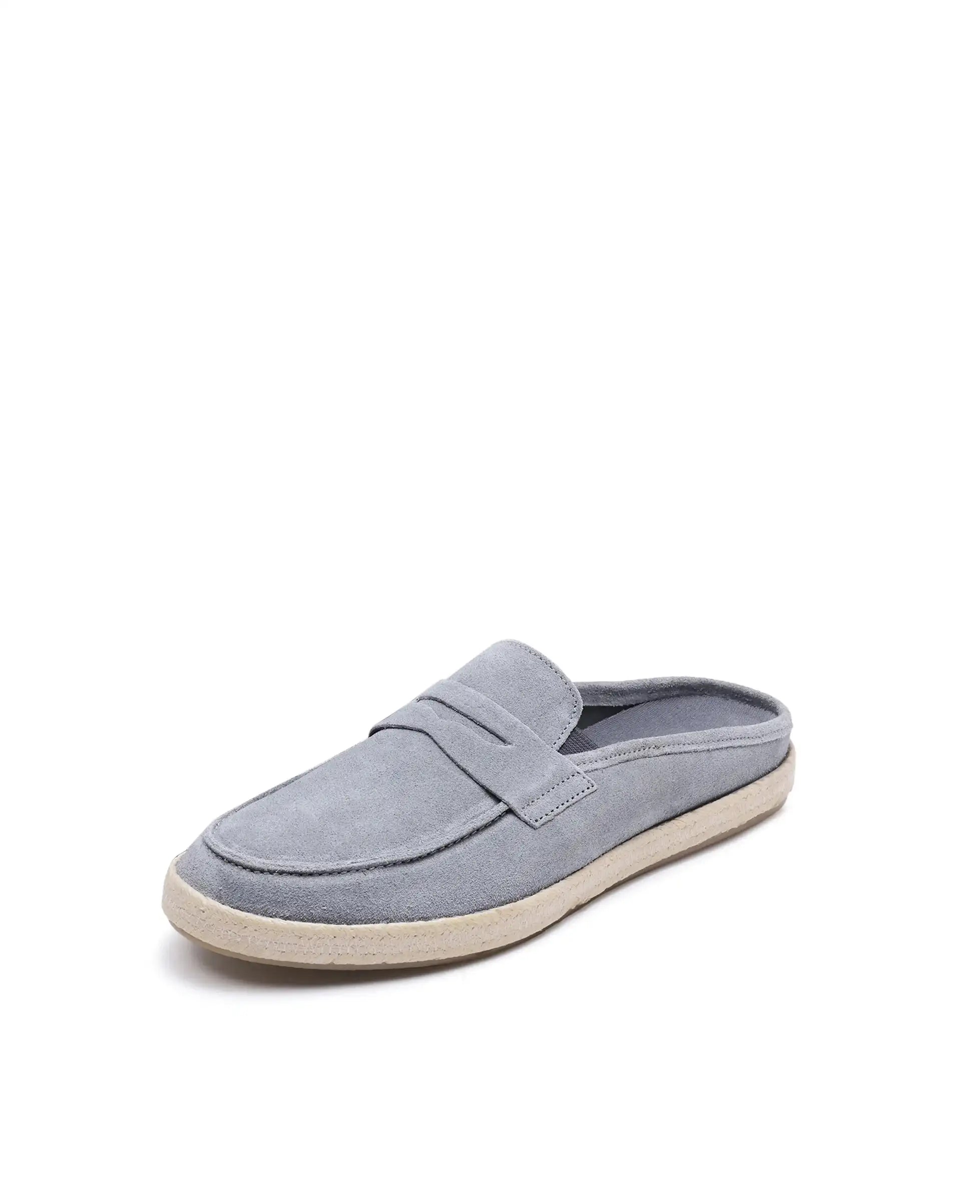 Rare Rabbit Men Diago Light Grey Suede Leather Slip-On Closure Shoes