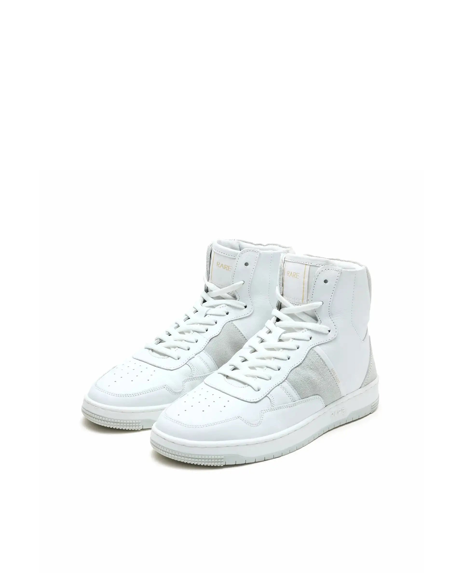 Rare Rabbit Men's Dist Cement Leather Lace-Up Closure High-Top Sneaker