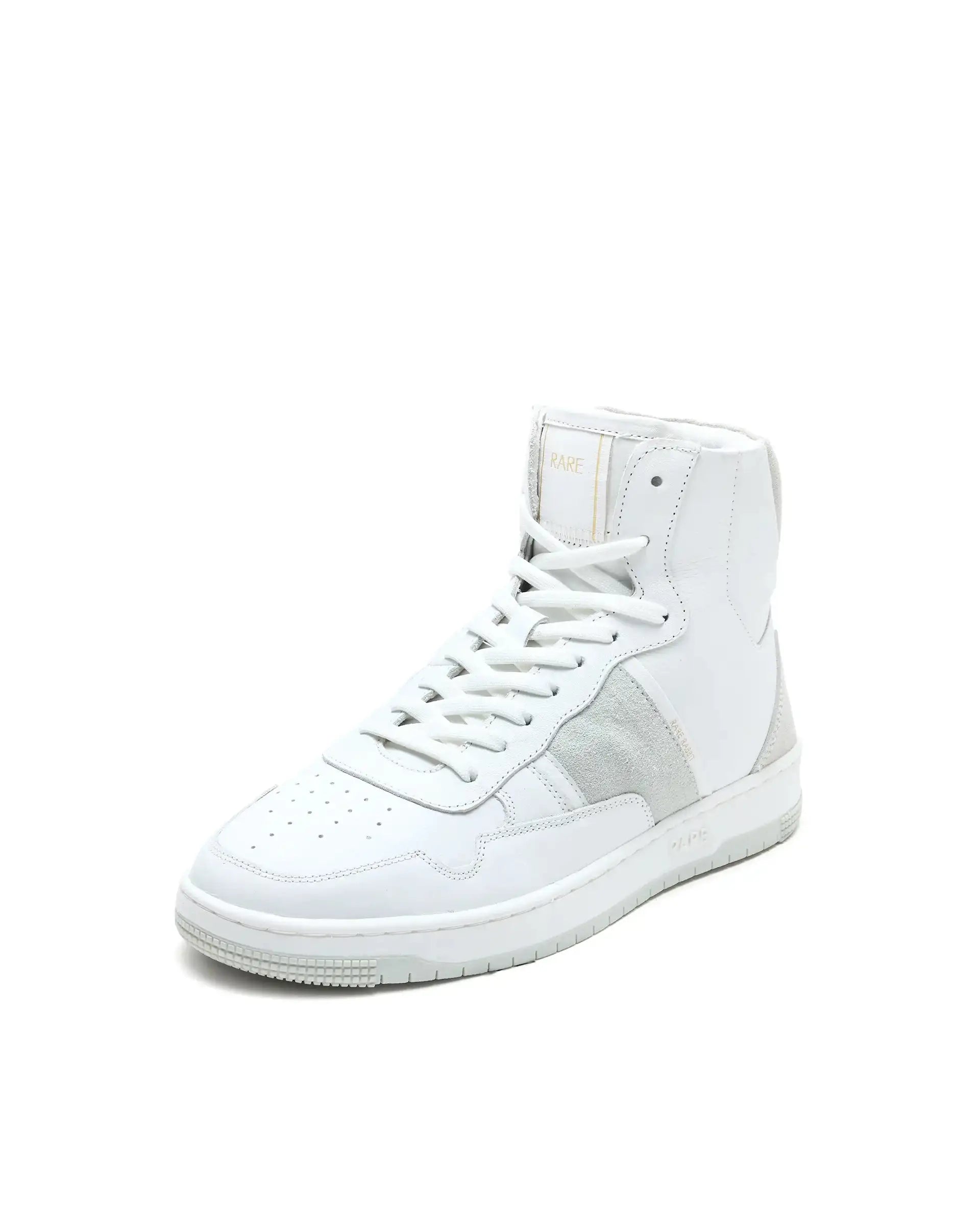 Rare Rabbit Men's Dist Cement Leather Lace-Up Closure High-Top Sneaker