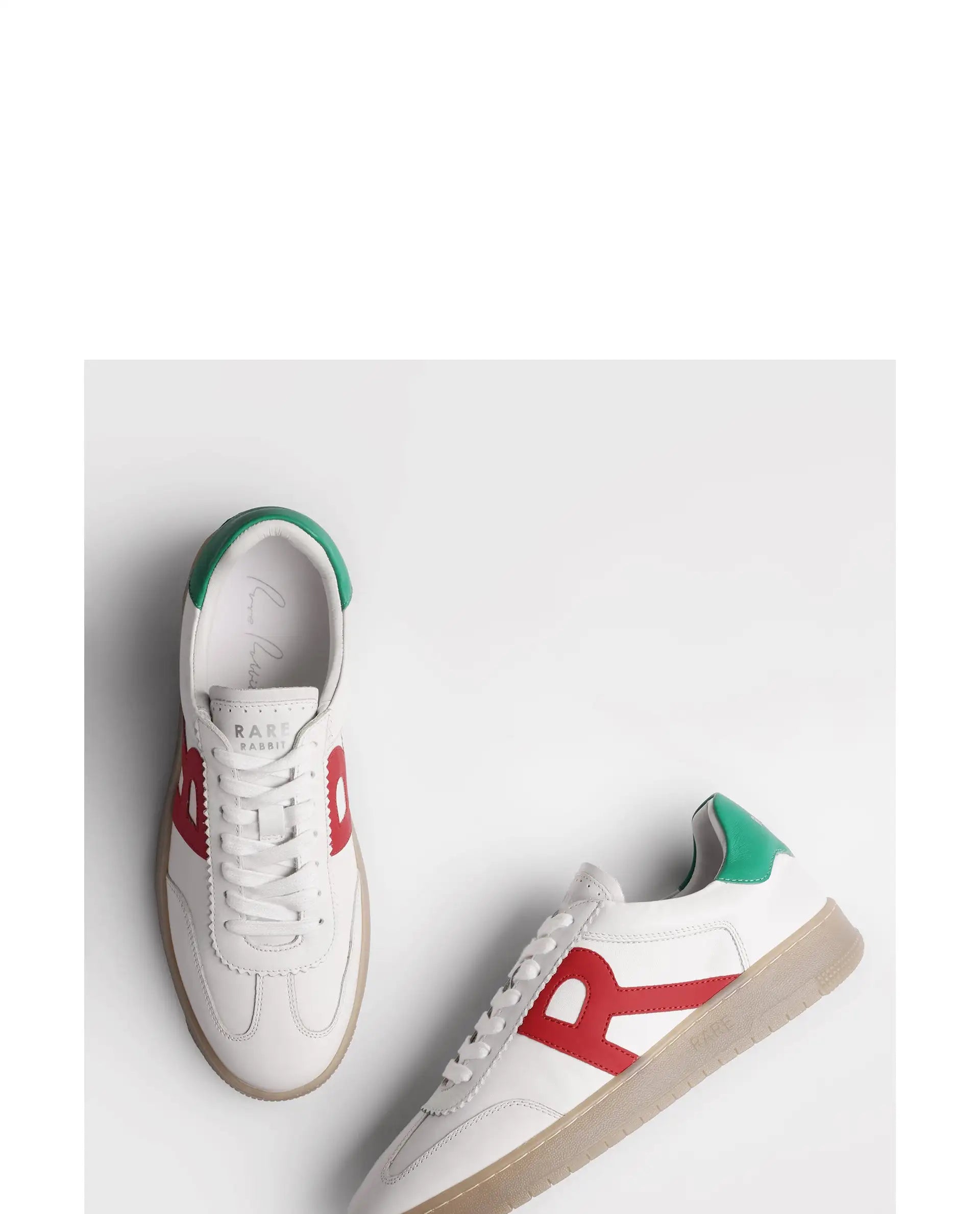 Rare Rabbit Men's Dorset White Oxford Style Colorblocked Smart Casual Leather Sneaker