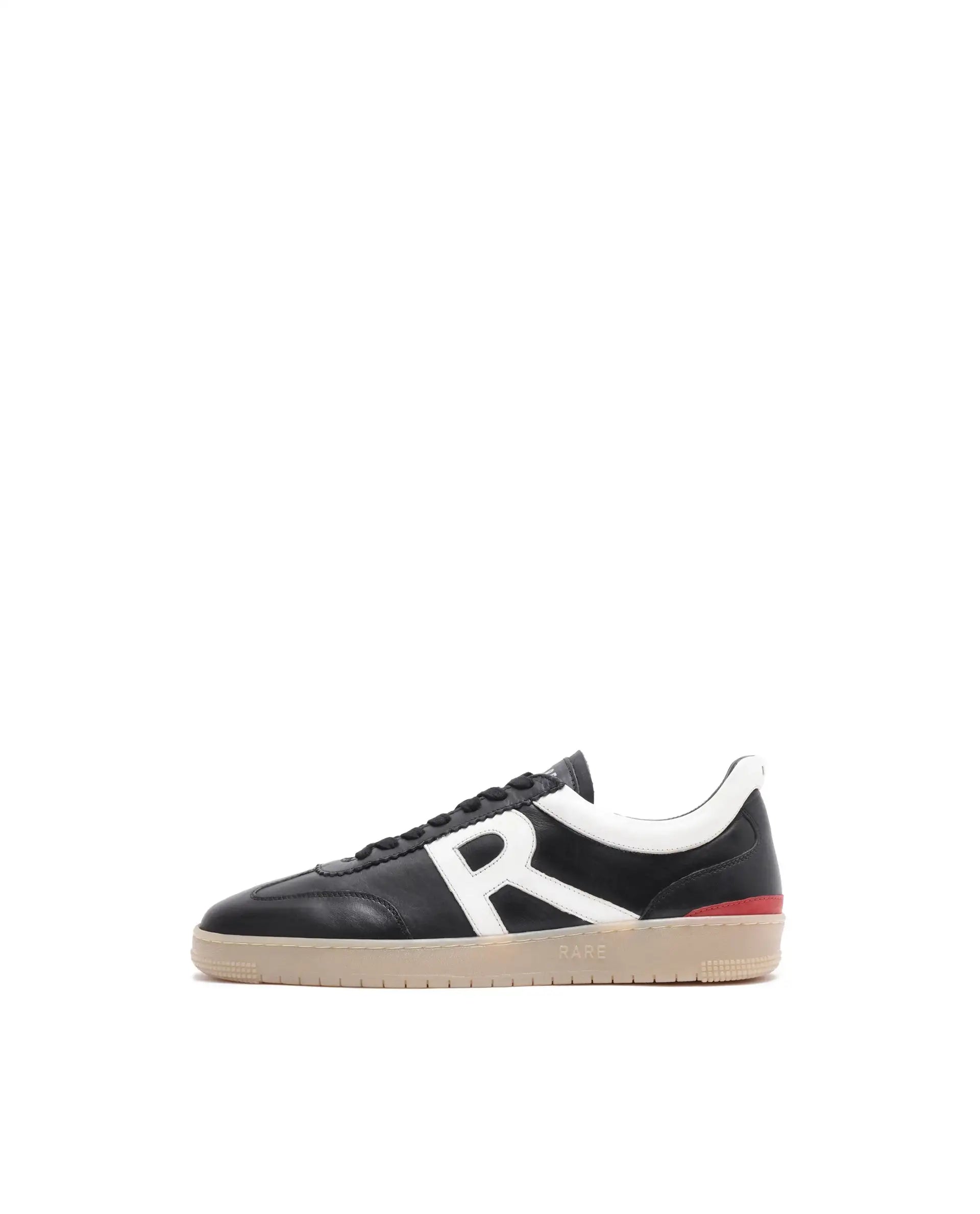 Rare Rabbit Men's Dorset Pro Black Genuine Leather Shoes Low-Top Lace-Up Dual Tone Sneaker Shoes