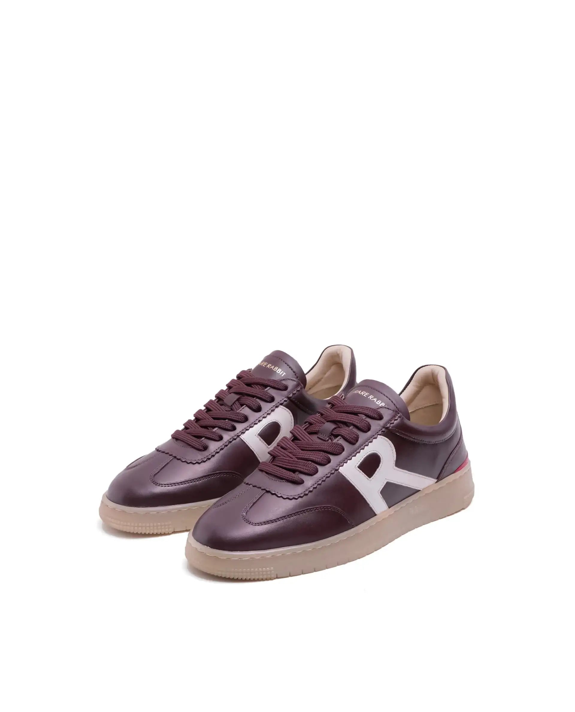 Rare Rabbit Men Dorset Pro Burgundy Genuine Leather Shoes Low-Top Lace-Up Dual Tone Sneaker Shoes