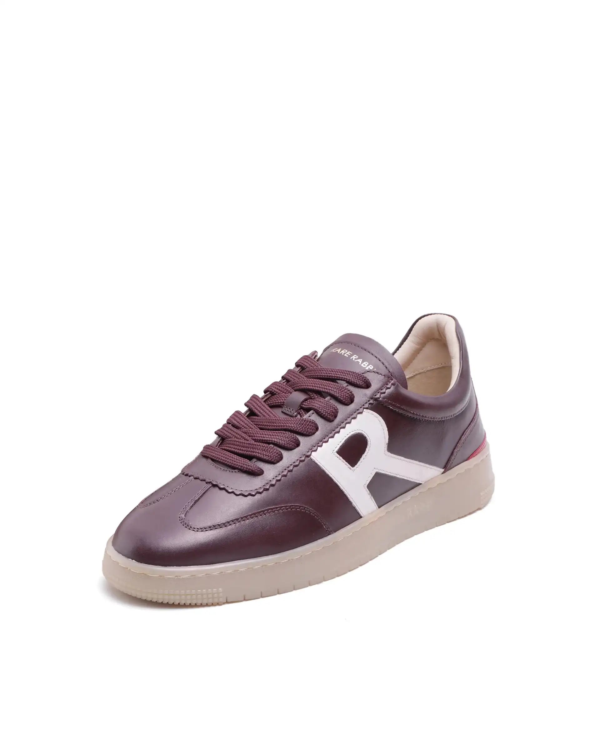 Rare Rabbit Men Dorset Pro Burgundy Genuine Leather Shoes Low-Top Lace-Up Dual Tone Sneaker Shoes