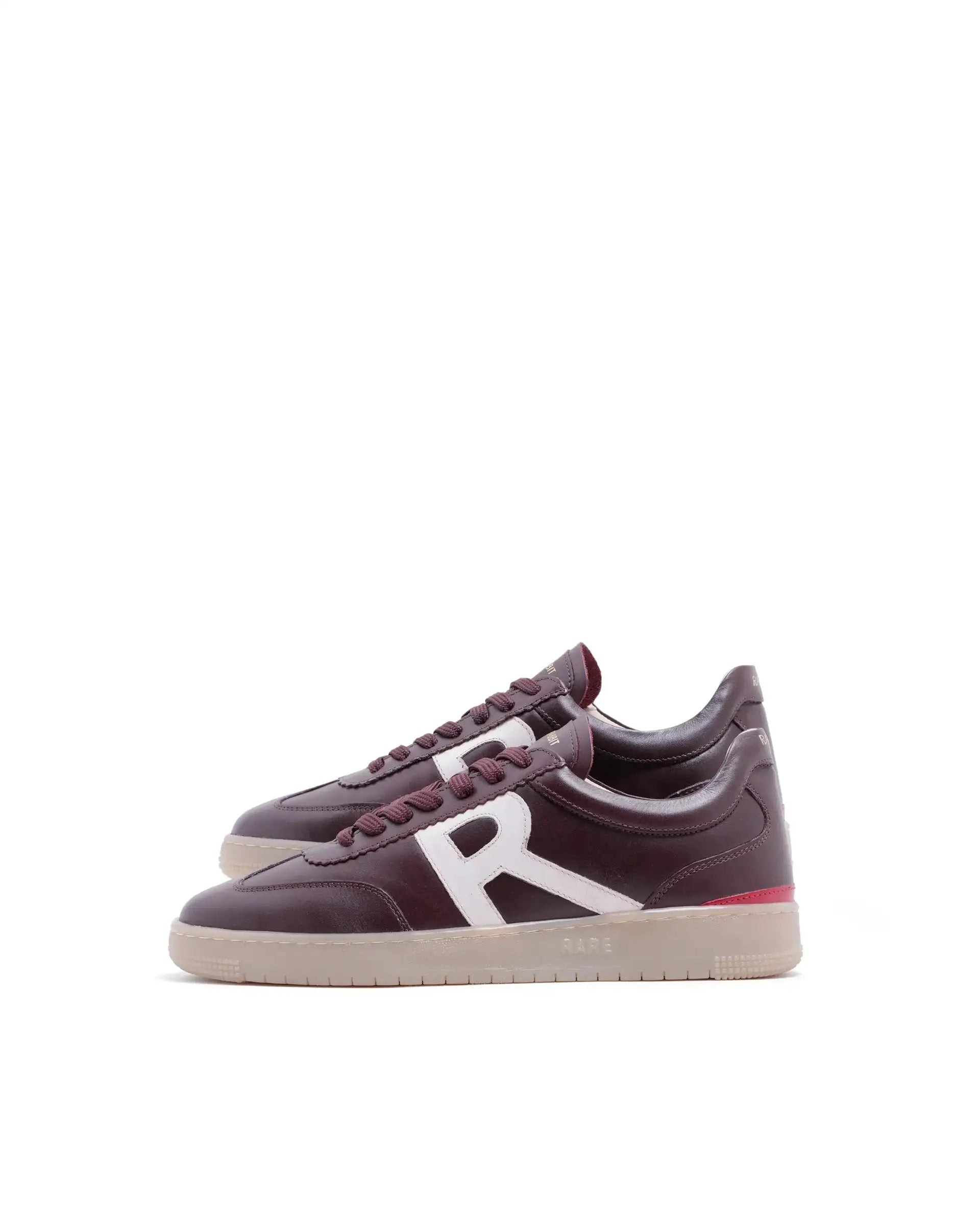 Rare Rabbit Men Dorset Pro Burgundy Genuine Leather Shoes Low-Top Lace-Up Dual Tone Sneaker Shoes