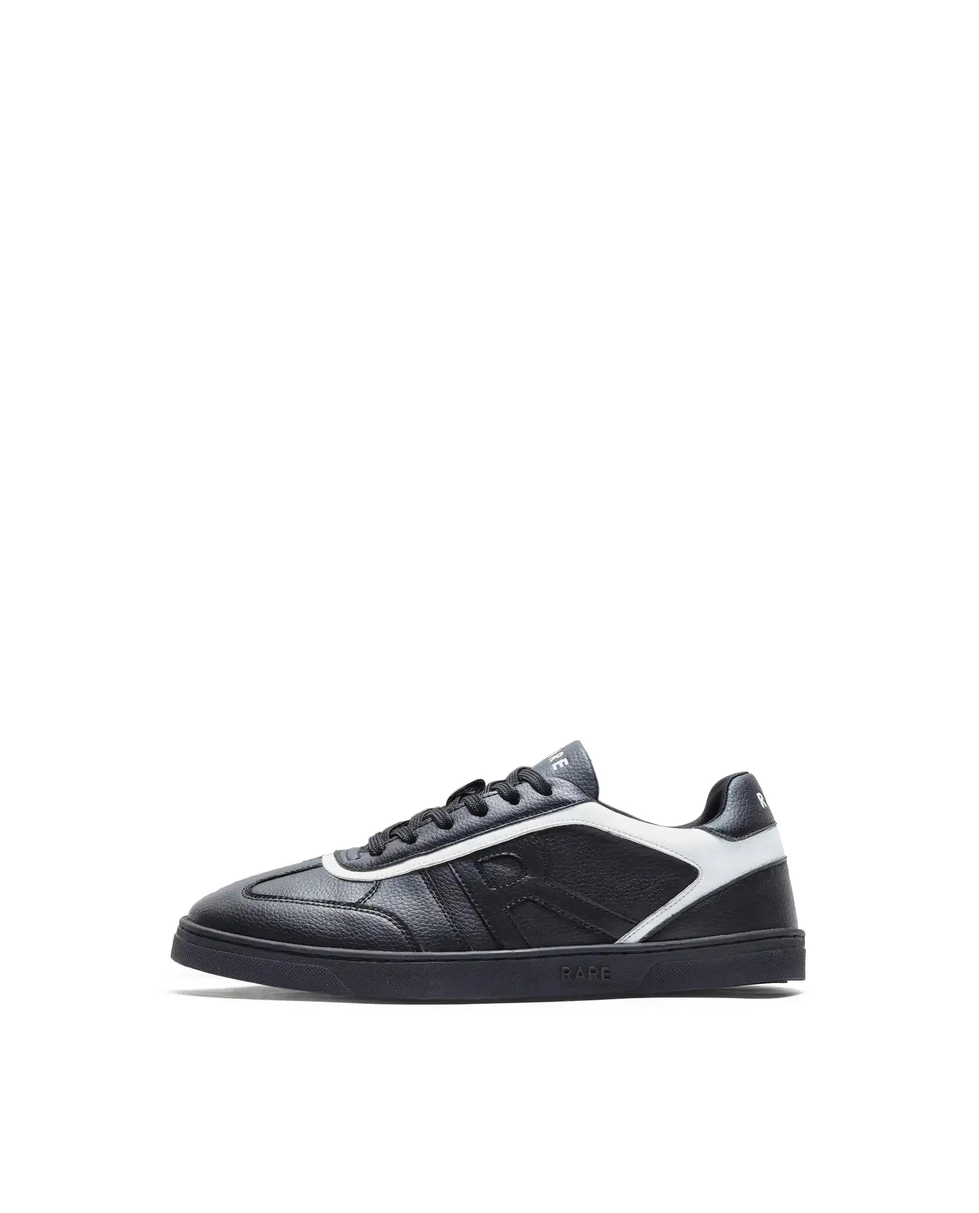 Rare Rabbit Men's Dual Black Micro Leather Sneaker