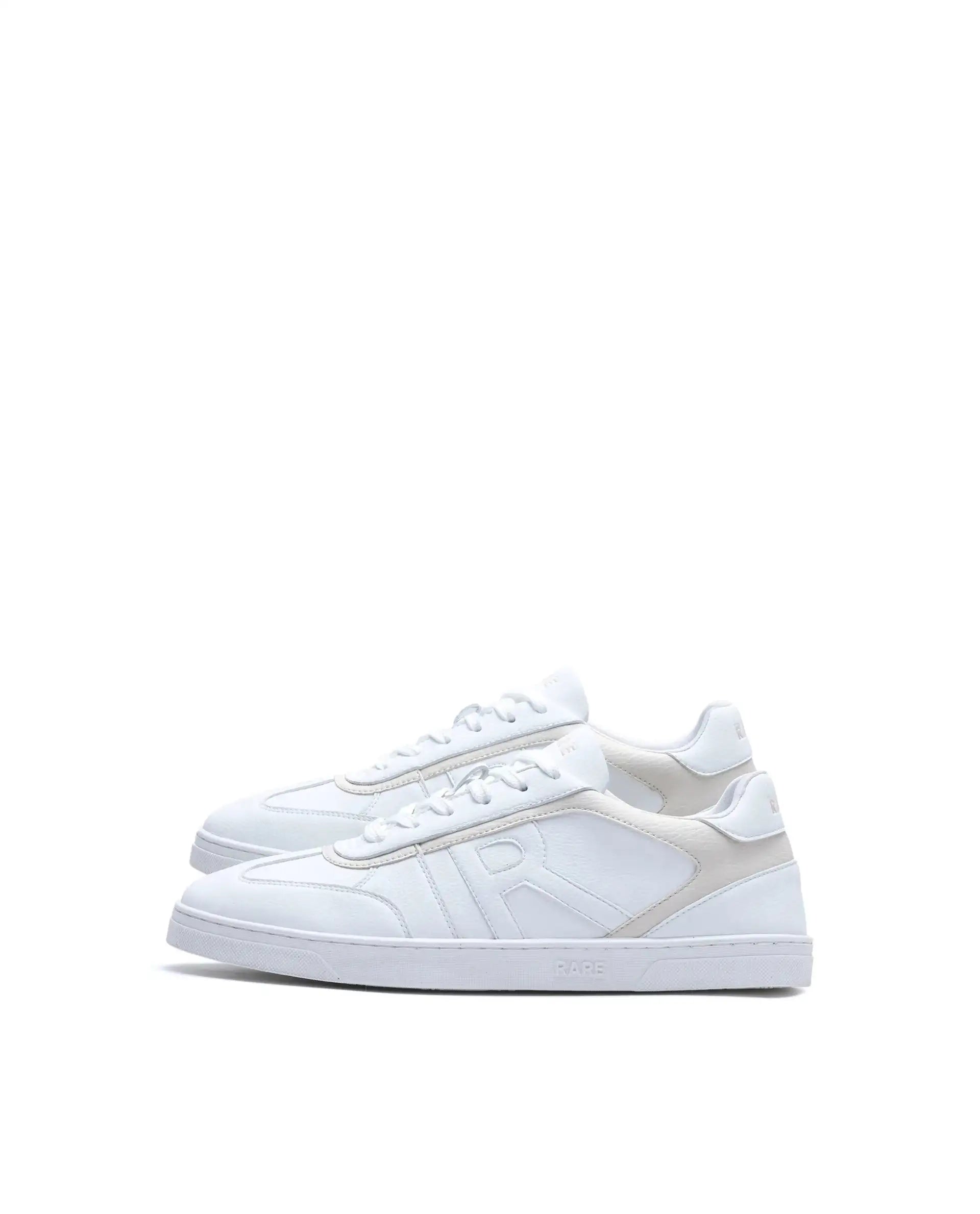 Rare Rabbit Men's Dual White Micro Leather Sneaker