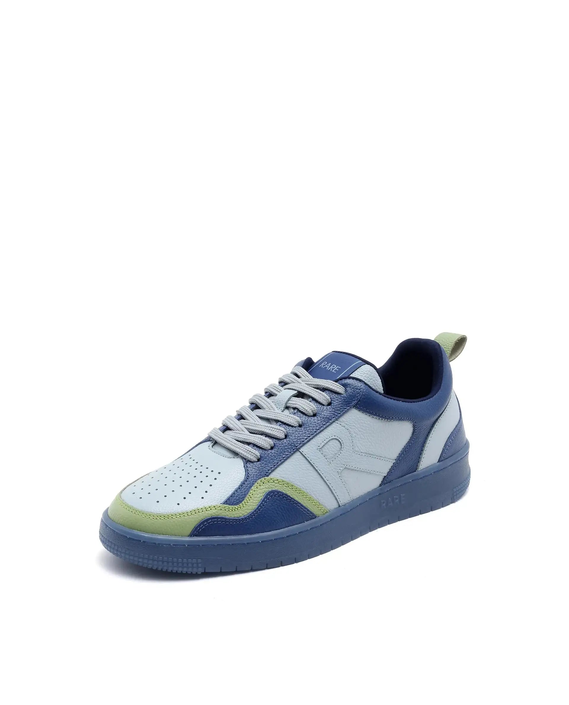 Rare Rabbit Men Edamon Blue Leather Lace-Up Sneaker