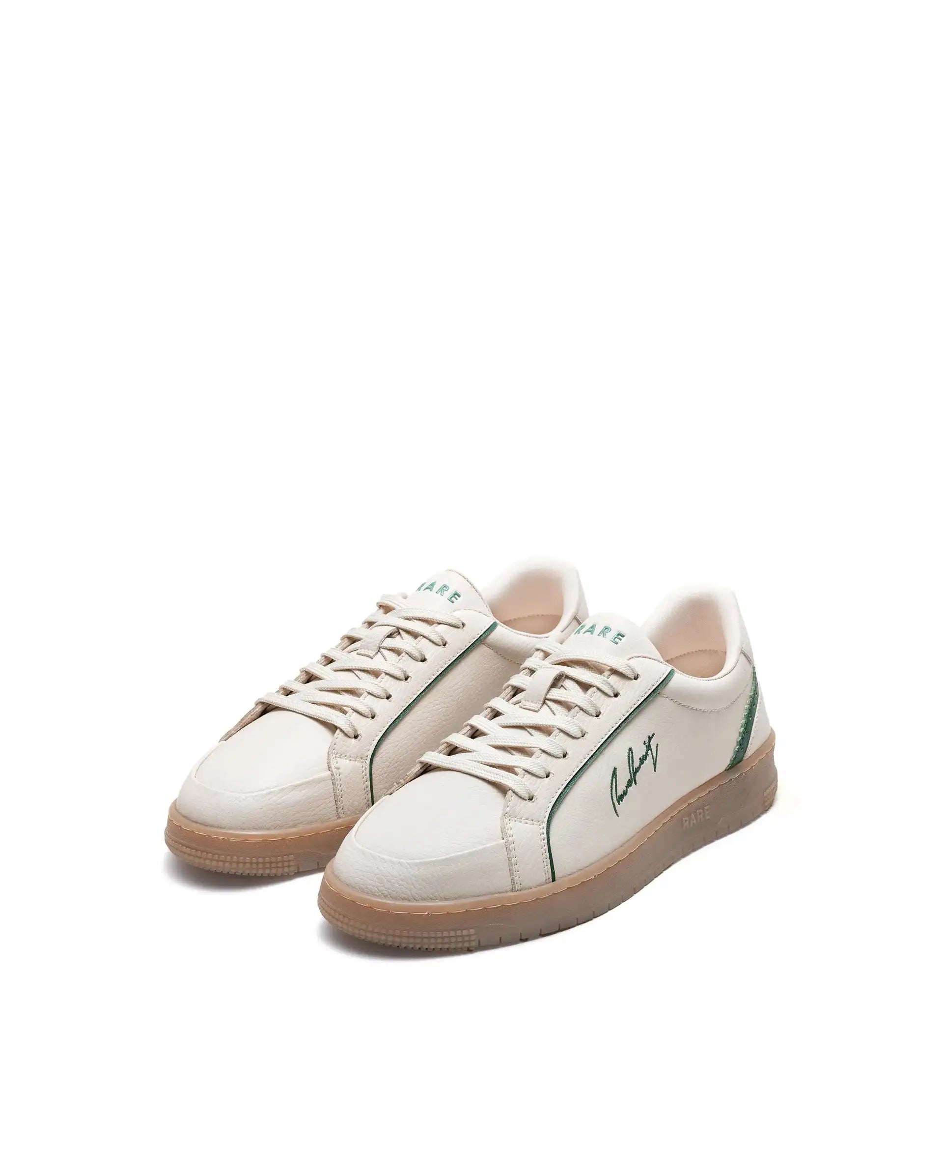 Rare Rabbit Men's Elleo Beige Micro Leather Sneaker