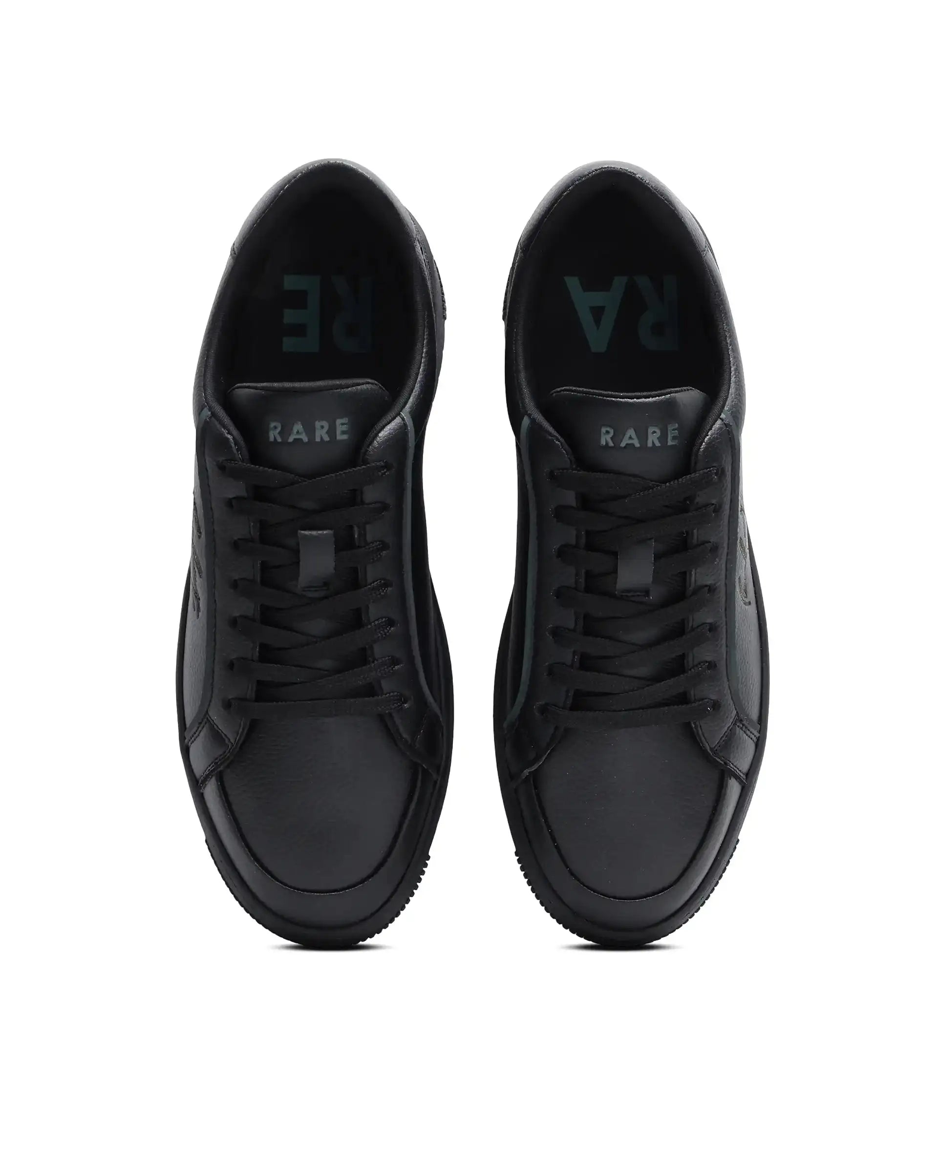 Rare Rabbit Men's Elleo Black Micro Leather Sneaker