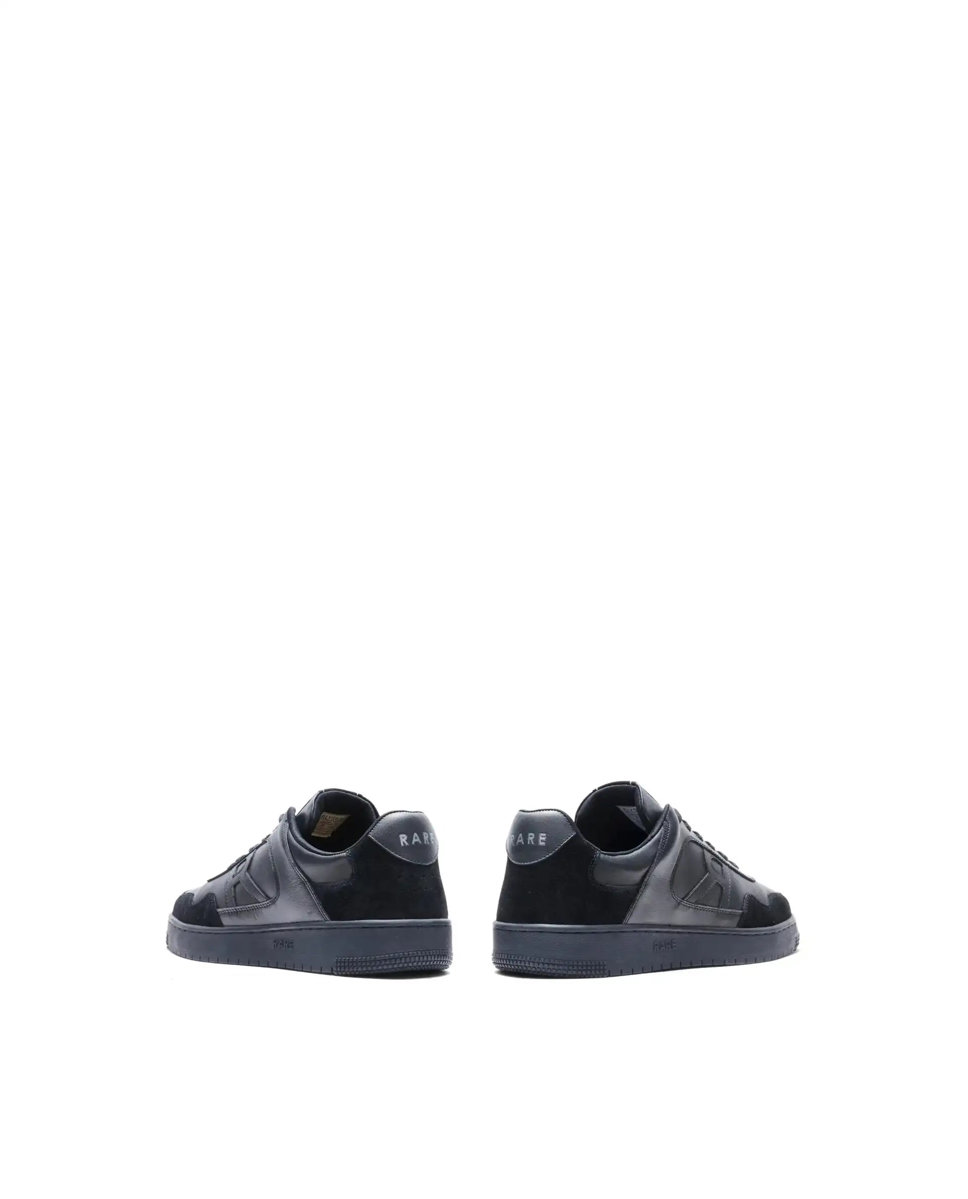 Rare Rabbit Men's Elysium Dark Black Leather Lace-Up Closure Sneaker