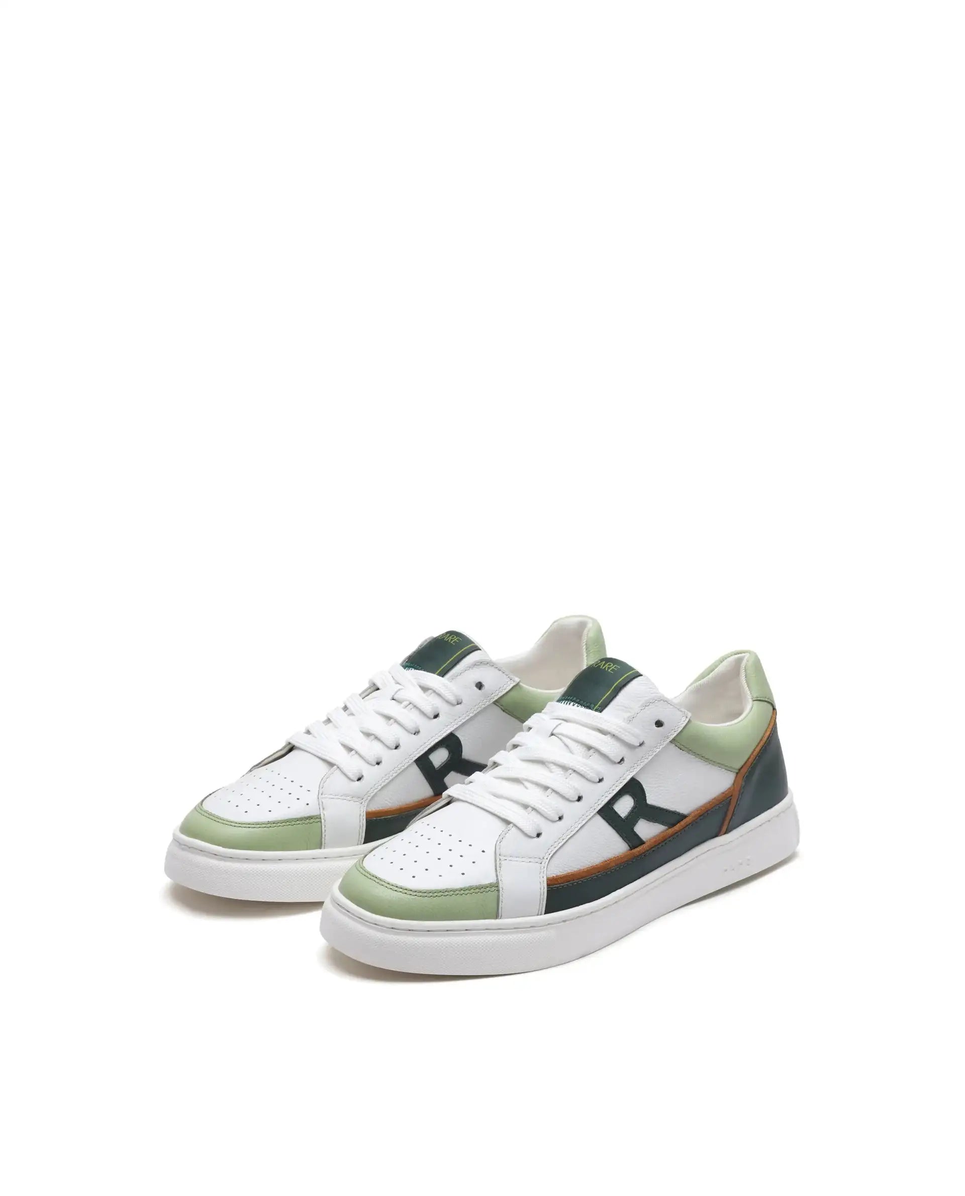 Rare Rabbit Men's Enzo Green Leather Lace-Up Closure Sneaker