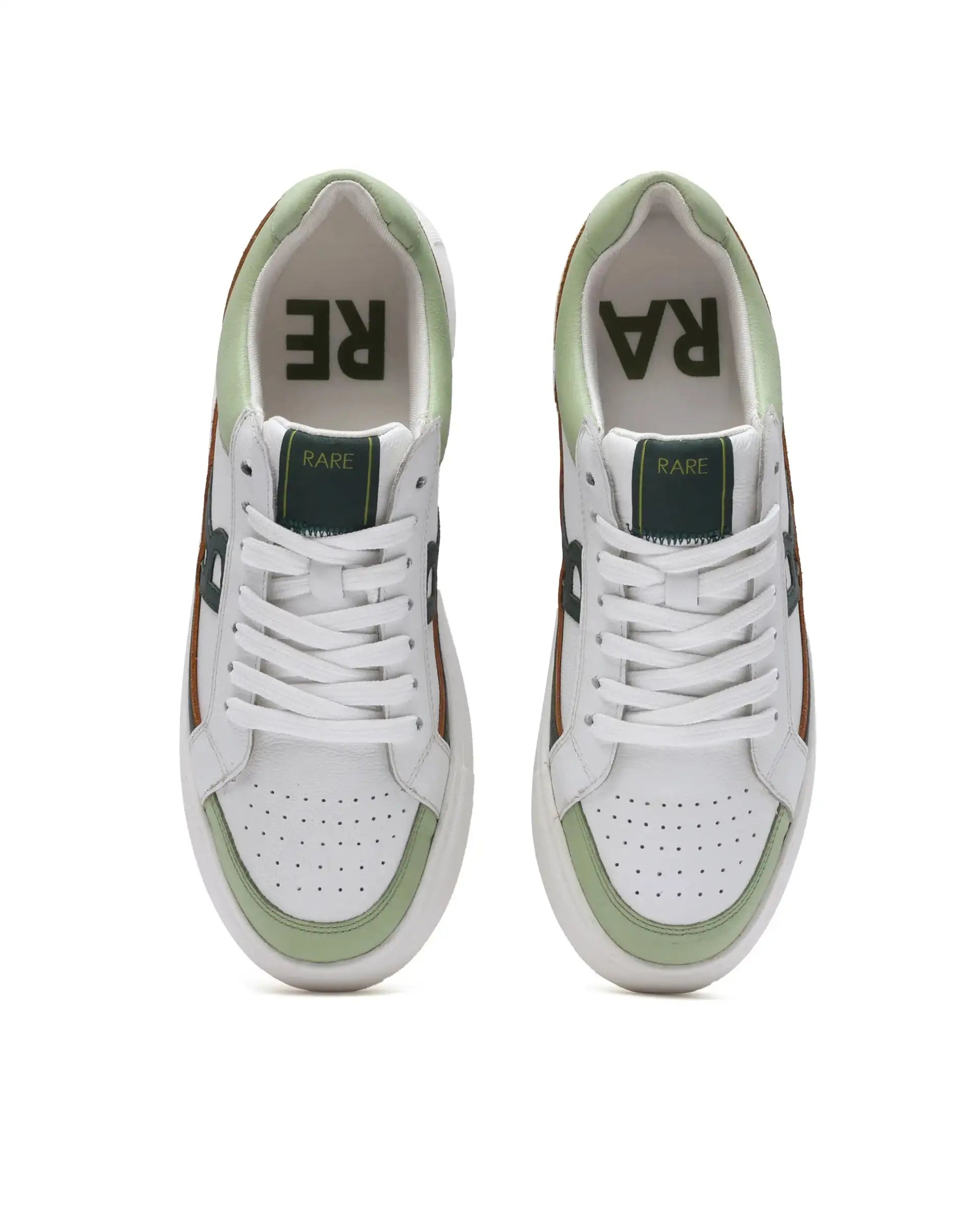 Rare Rabbit Men's Enzo Green Leather Lace-Up Closure Sneaker