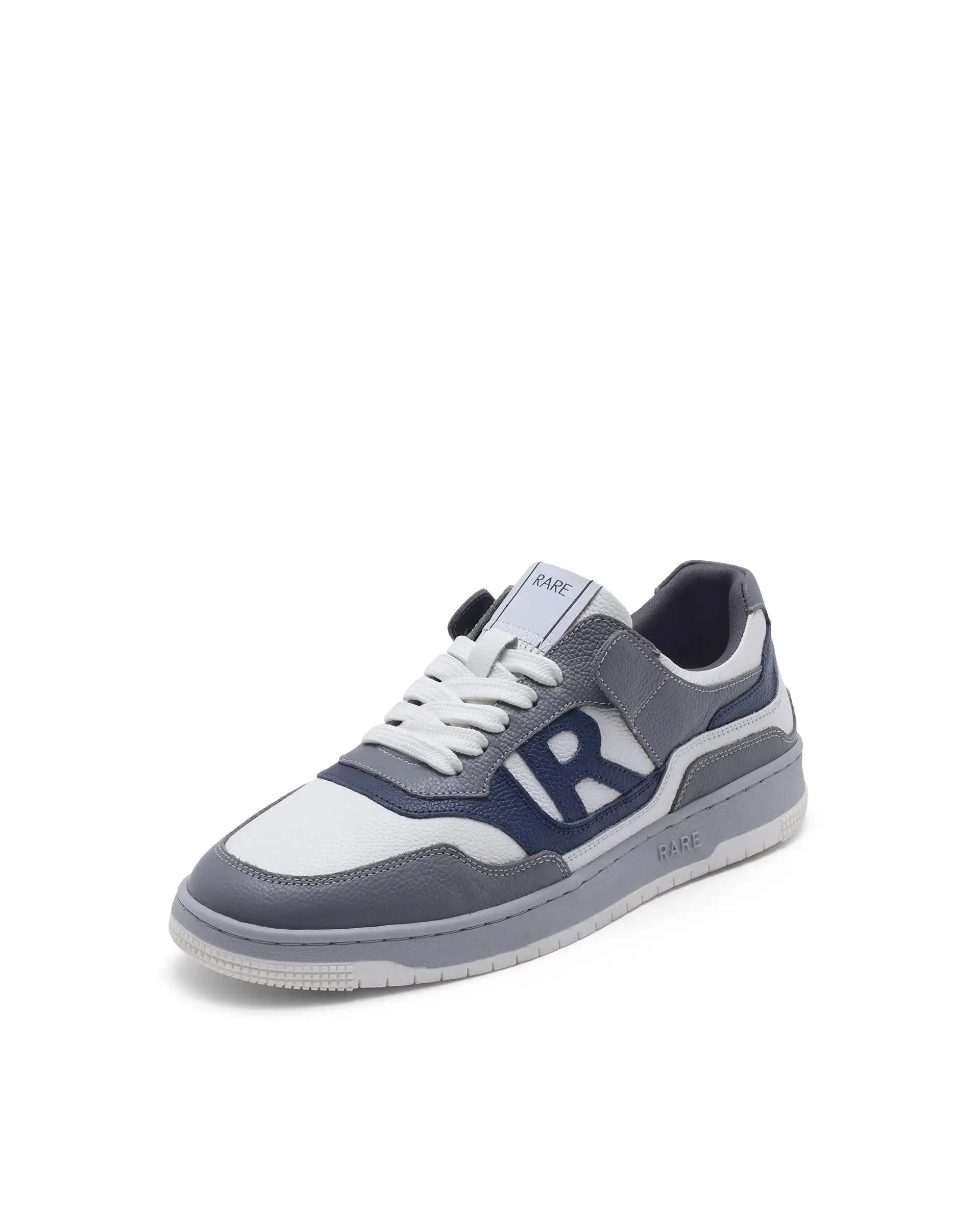 Rare Rabbit Men's Gabriel White Genuine Leather Lycra Lining Dual Tone Lace-Up Low-Top Sneaker Shoes