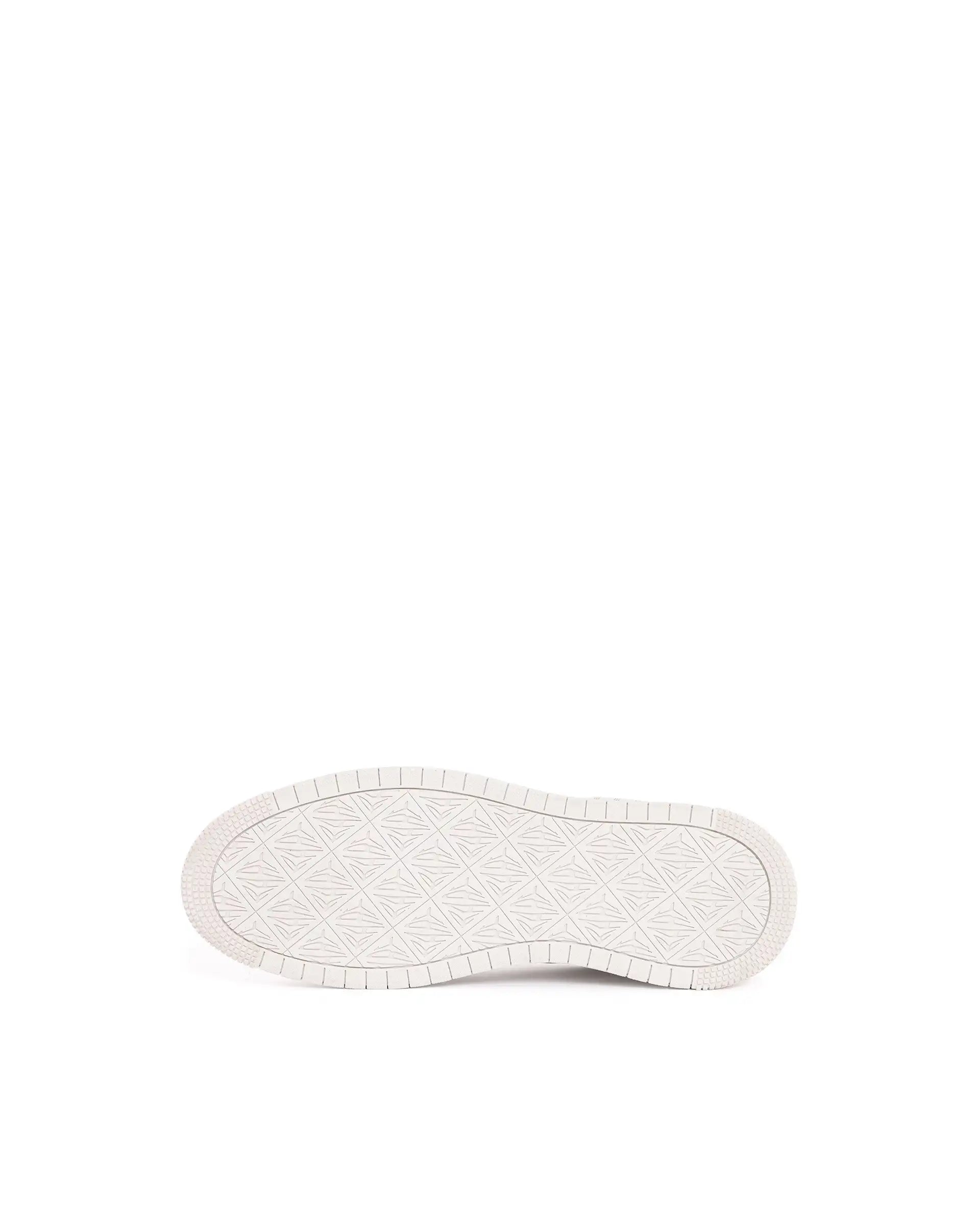 Rare Rabbit Men's Galileo Stellar Ivory Genuine Leather Monogram Print Low-Top Sneaker Shoes