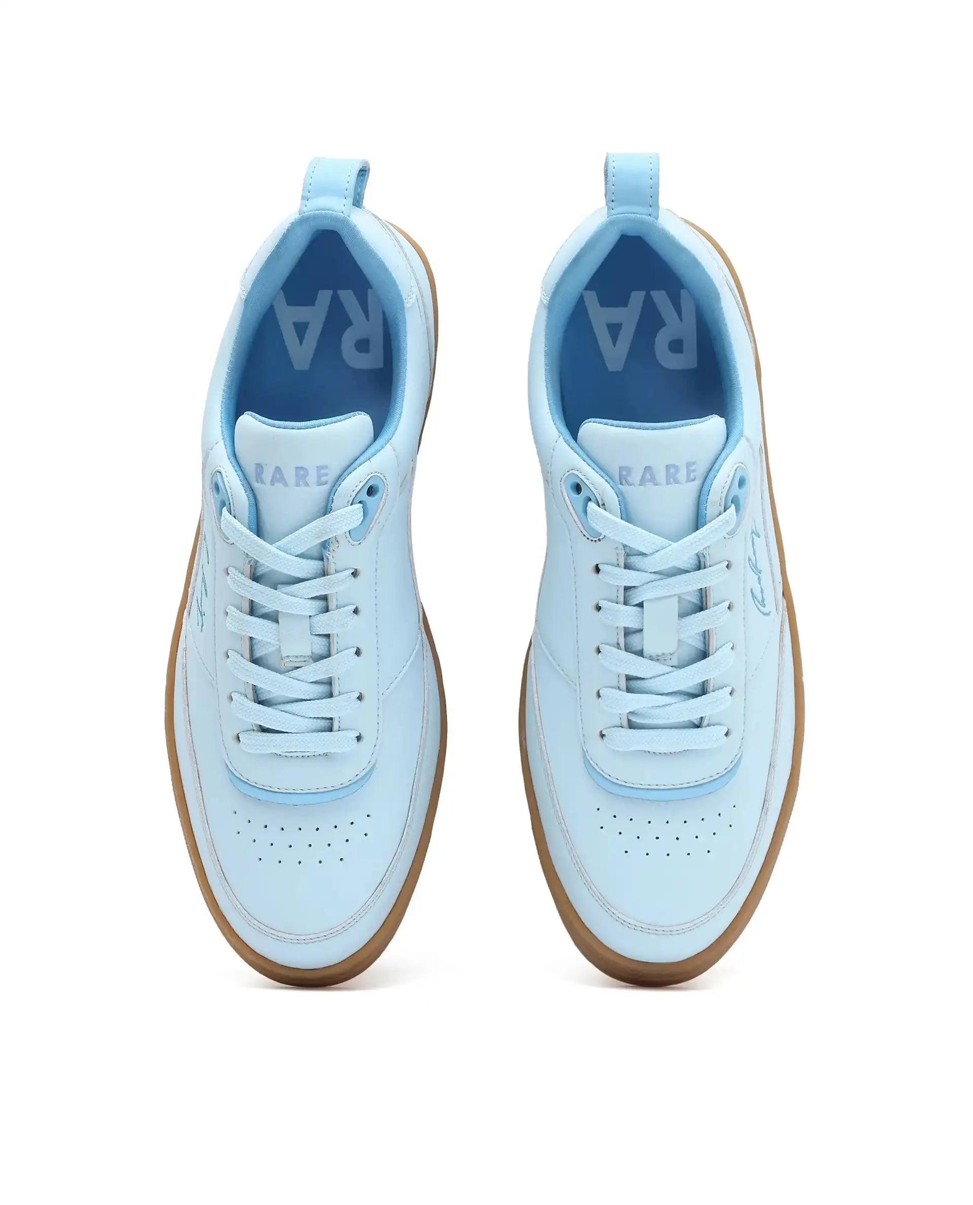 Rare Rabbit Men's Garen Blue Micro Fiber Causal Sneaker