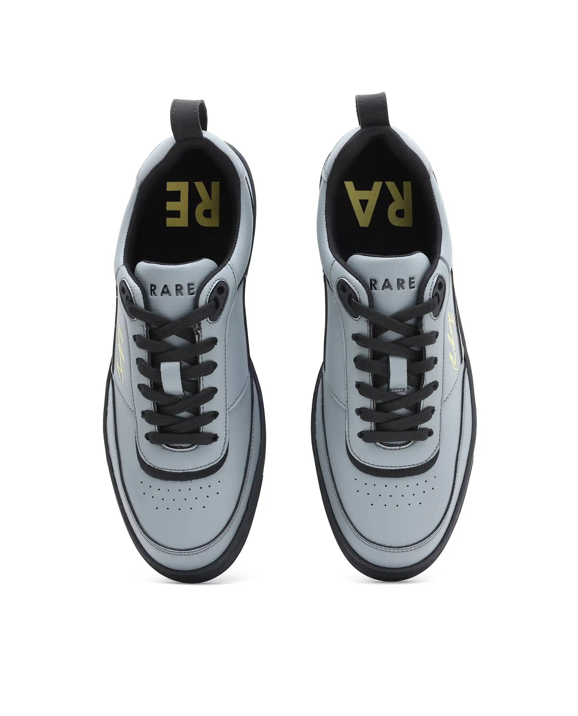 Rare Rabbit Men's Garen Grey Micro Fiber Causal Sneaker