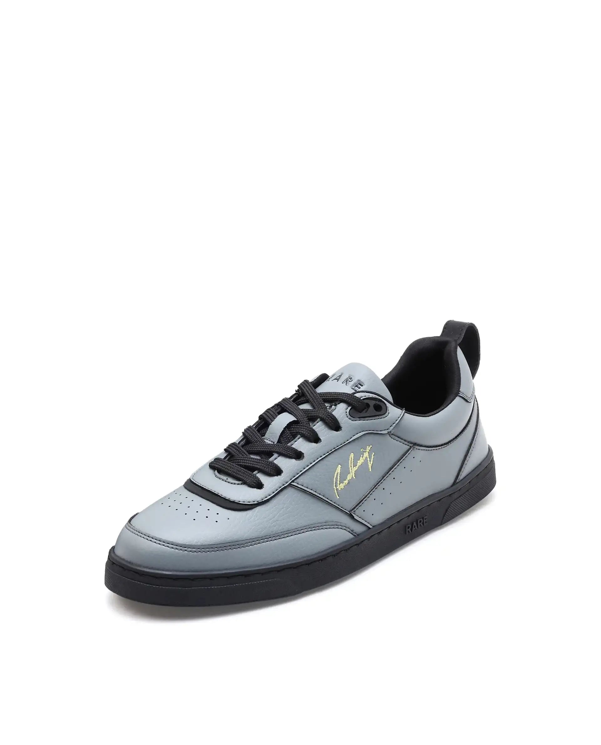 Rare Rabbit Men's Garen Grey Micro Fiber Causal Sneaker
