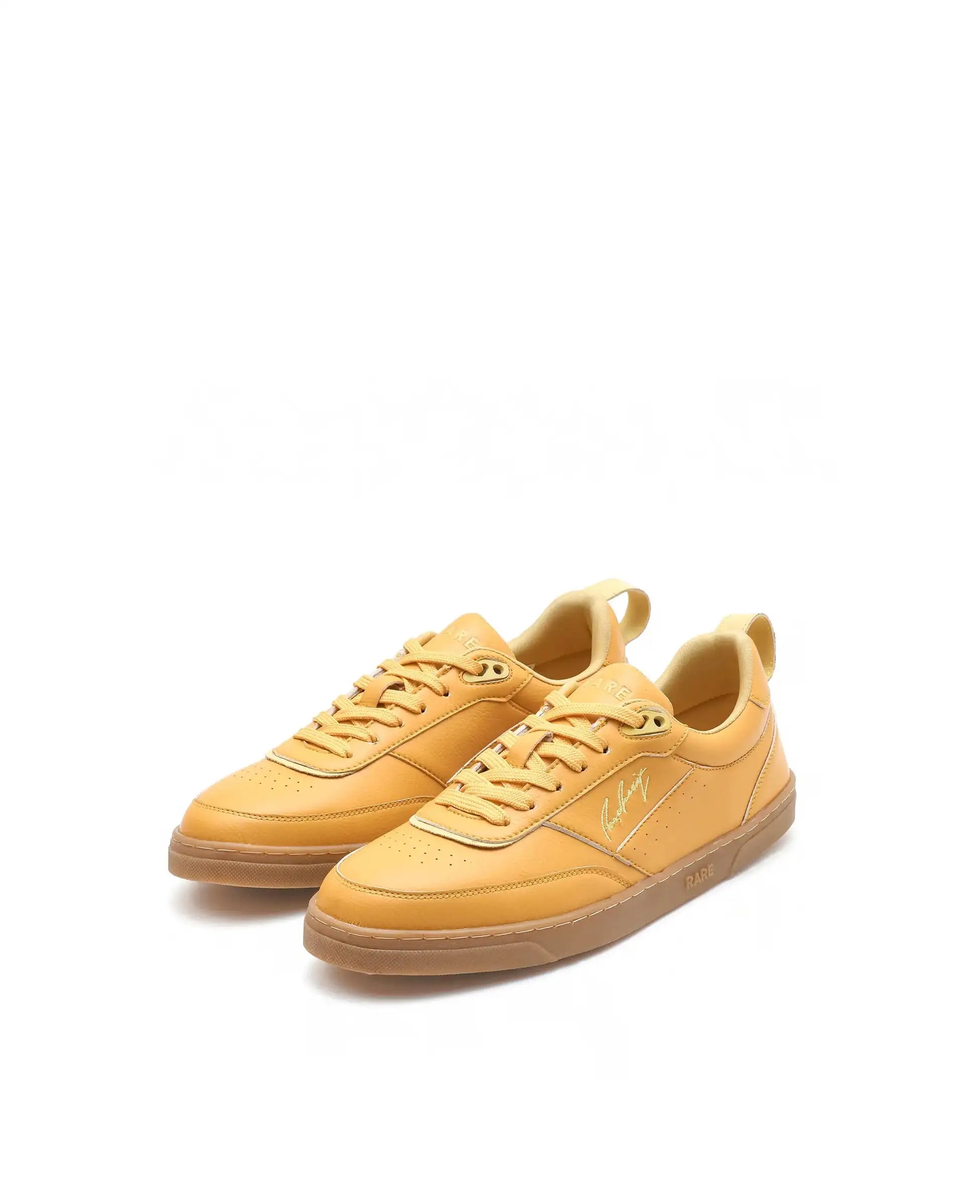 Rare Rabbit Men's Garen Mustard Micro Fiber Causal Sneaker