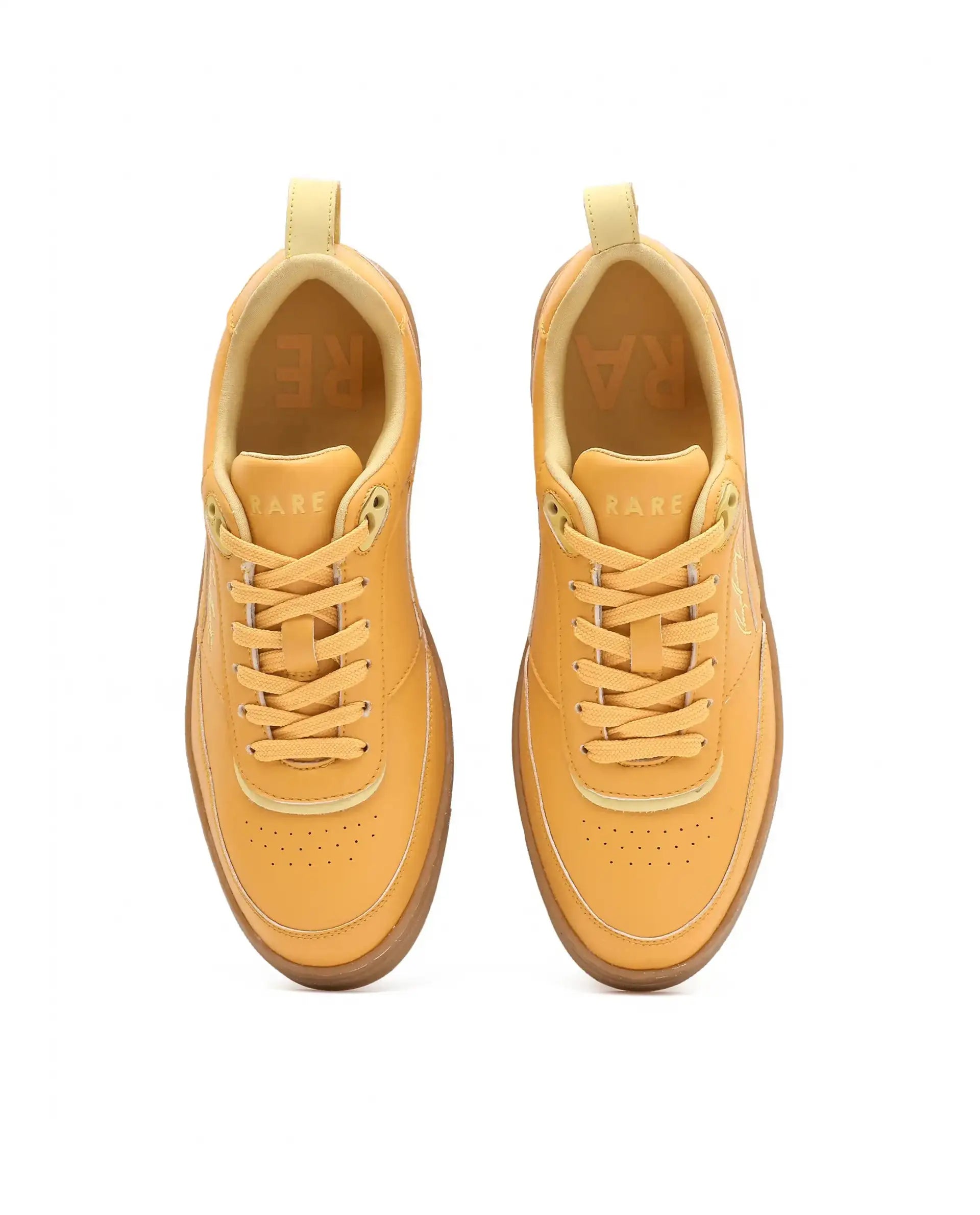Rare Rabbit Men's Garen Mustard Micro Fiber Causal Sneaker