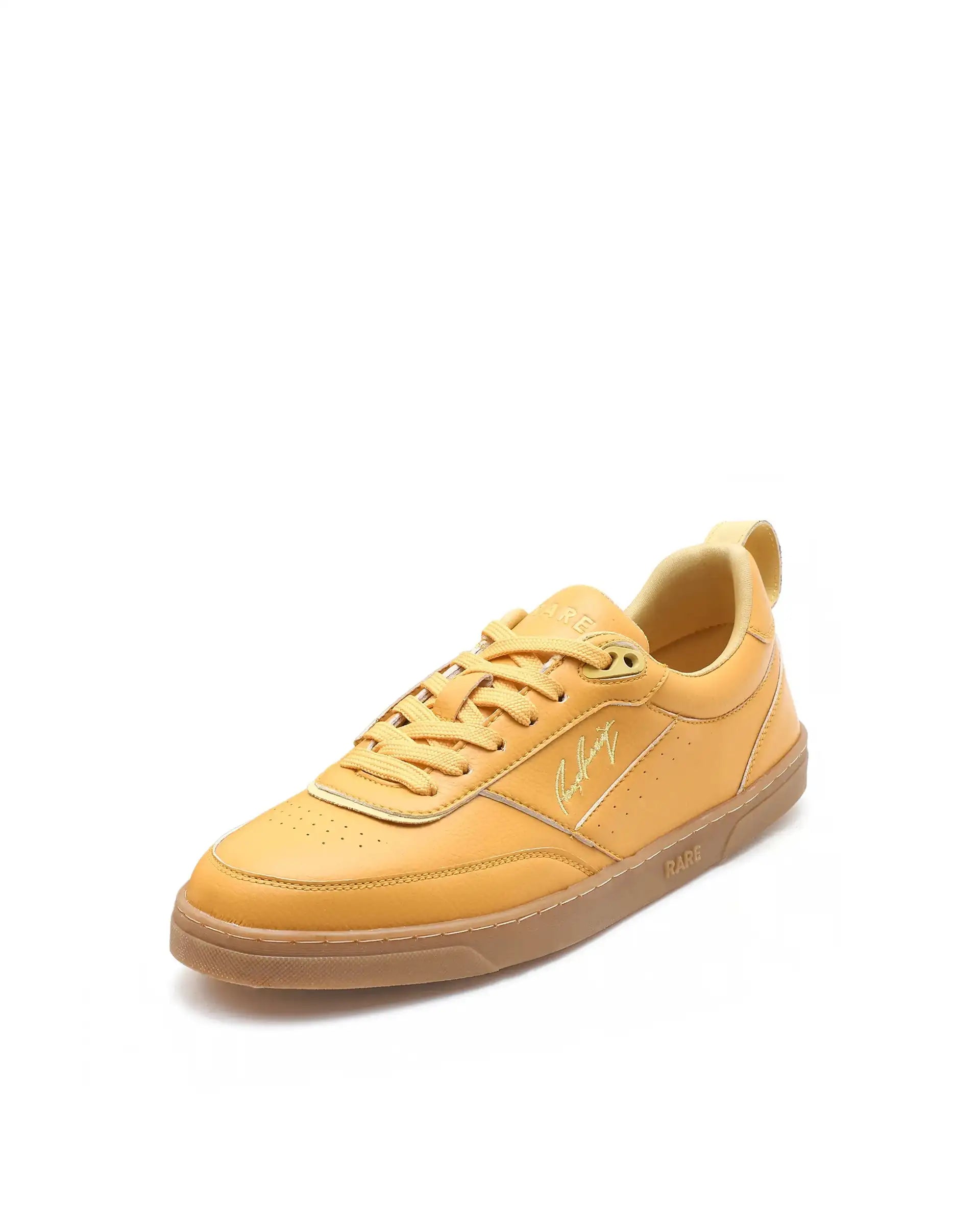 Rare Rabbit Men's Garen Mustard Micro Fiber Causal Sneaker
