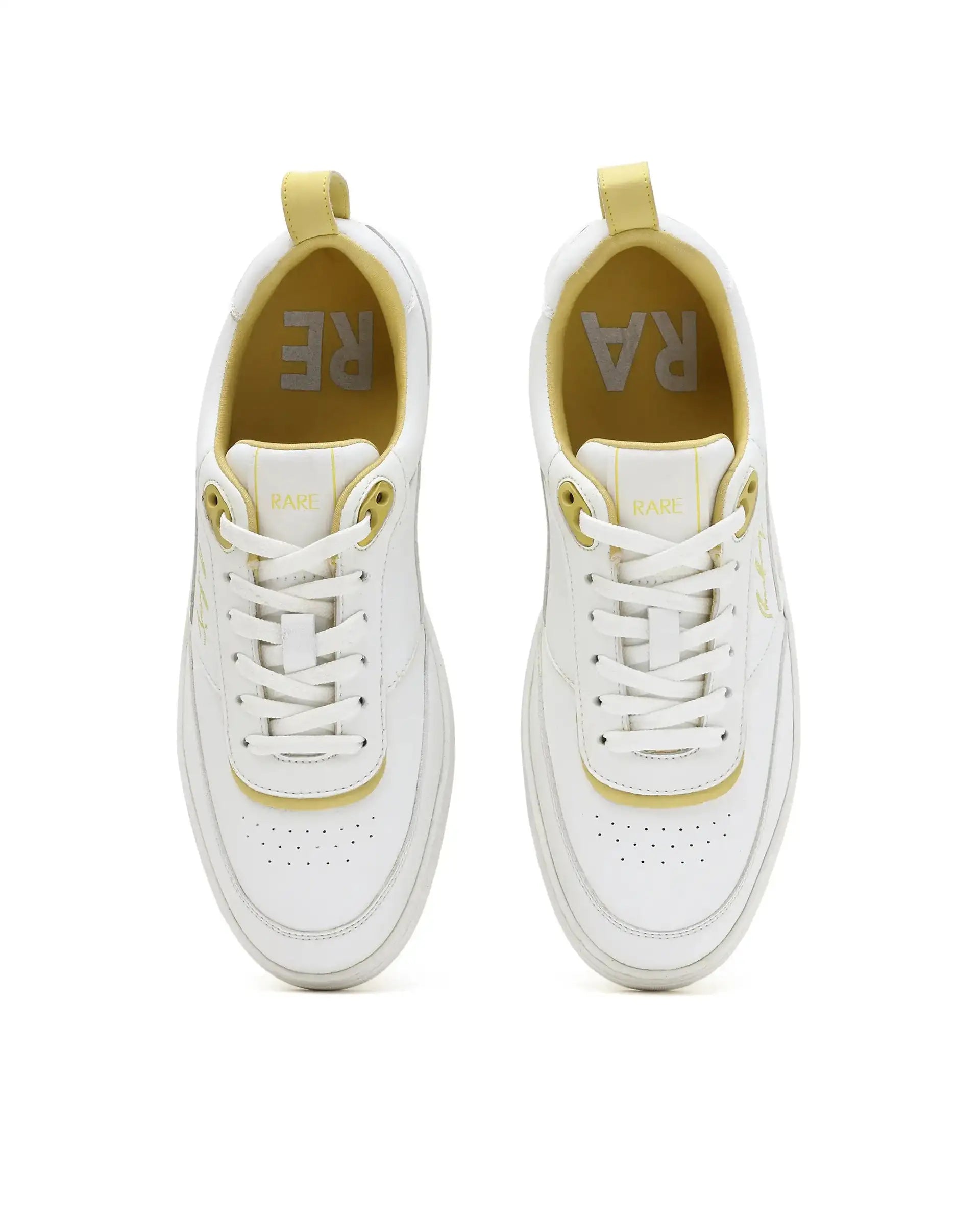 Rare Rabbit Men's Garen Yellow Micro Fibercausal Sneaker
