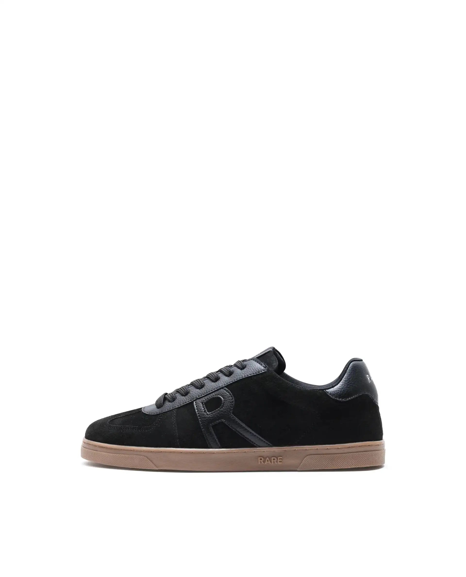 Rare Rabbit Men's Greg Light Black Lace-Up Closure Suede Sneaker