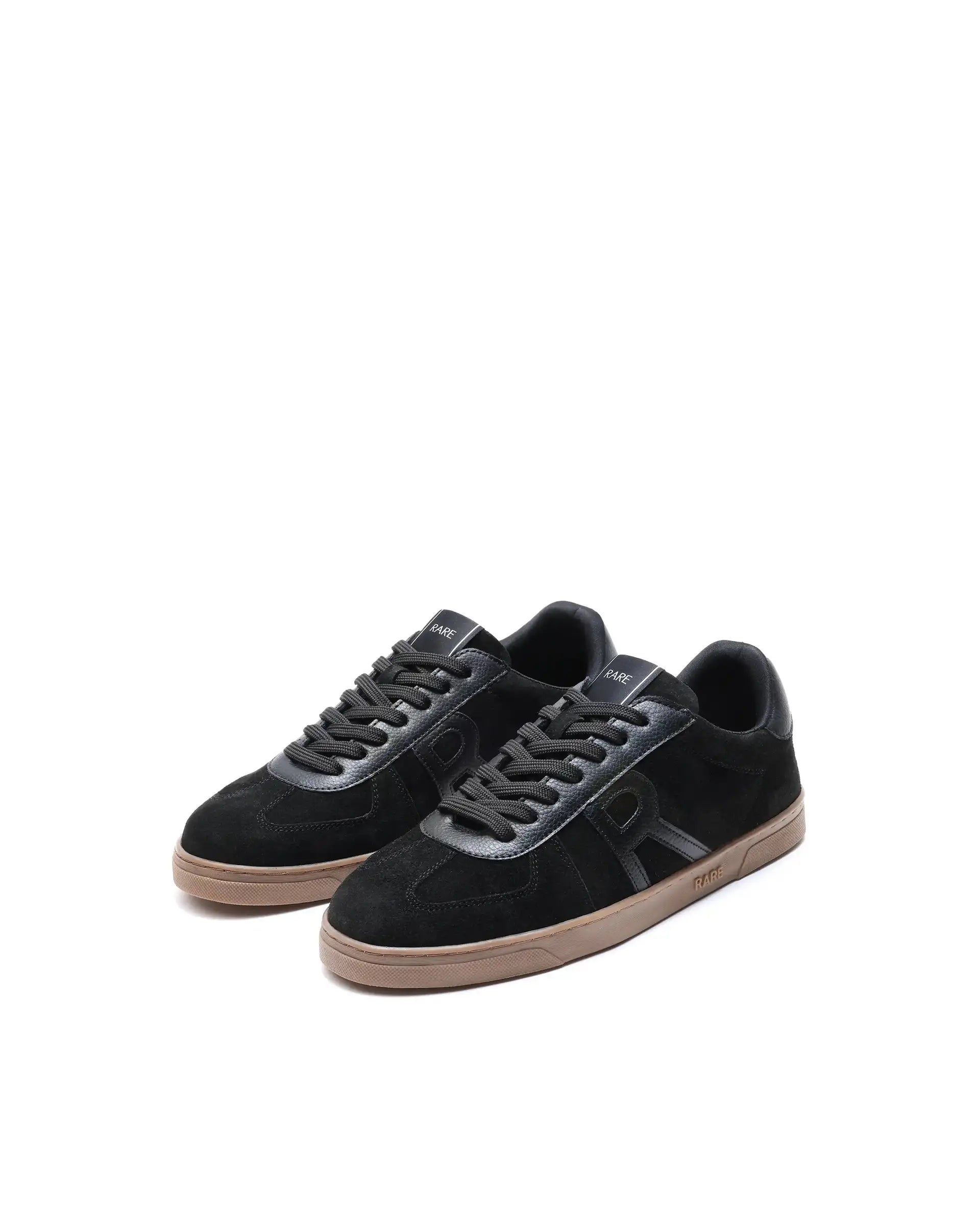 Rare Rabbit Men's Greg Light Black Lace-Up Closure Suede Sneaker