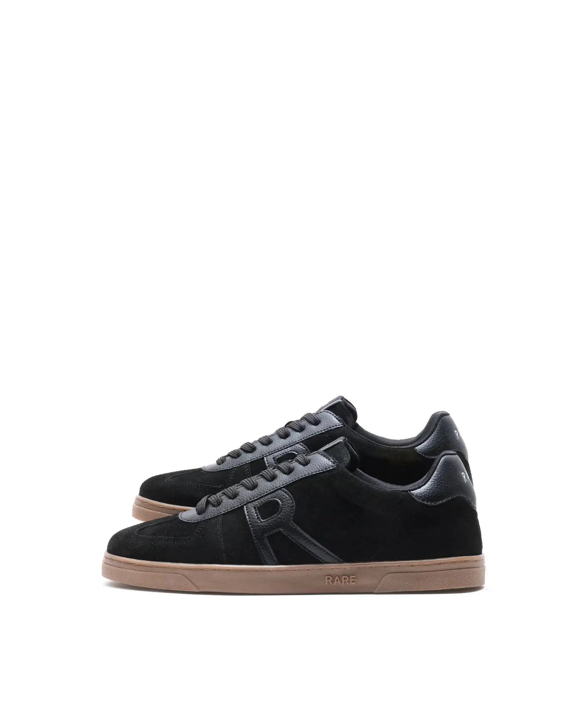 Rare Rabbit Men's Greg Light Black Lace-Up Closure Suede Sneaker
