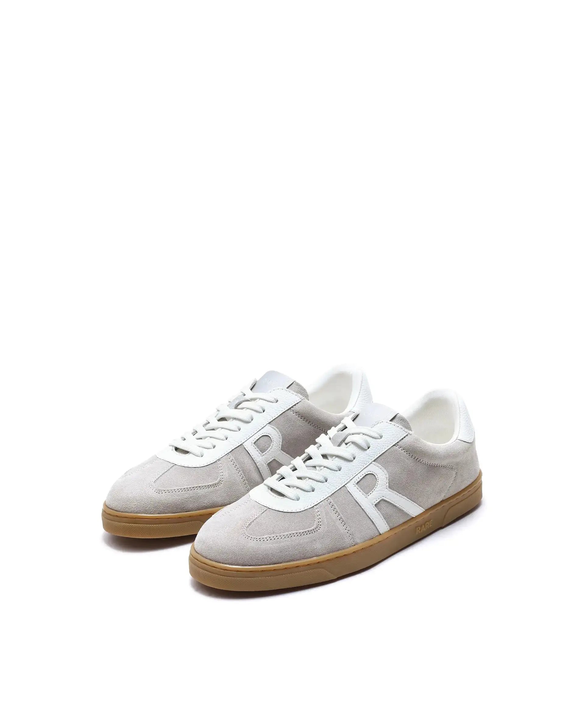 Rare Rabbit Men's Greg Light Grey Lace-Up Closure Suede Sneaker