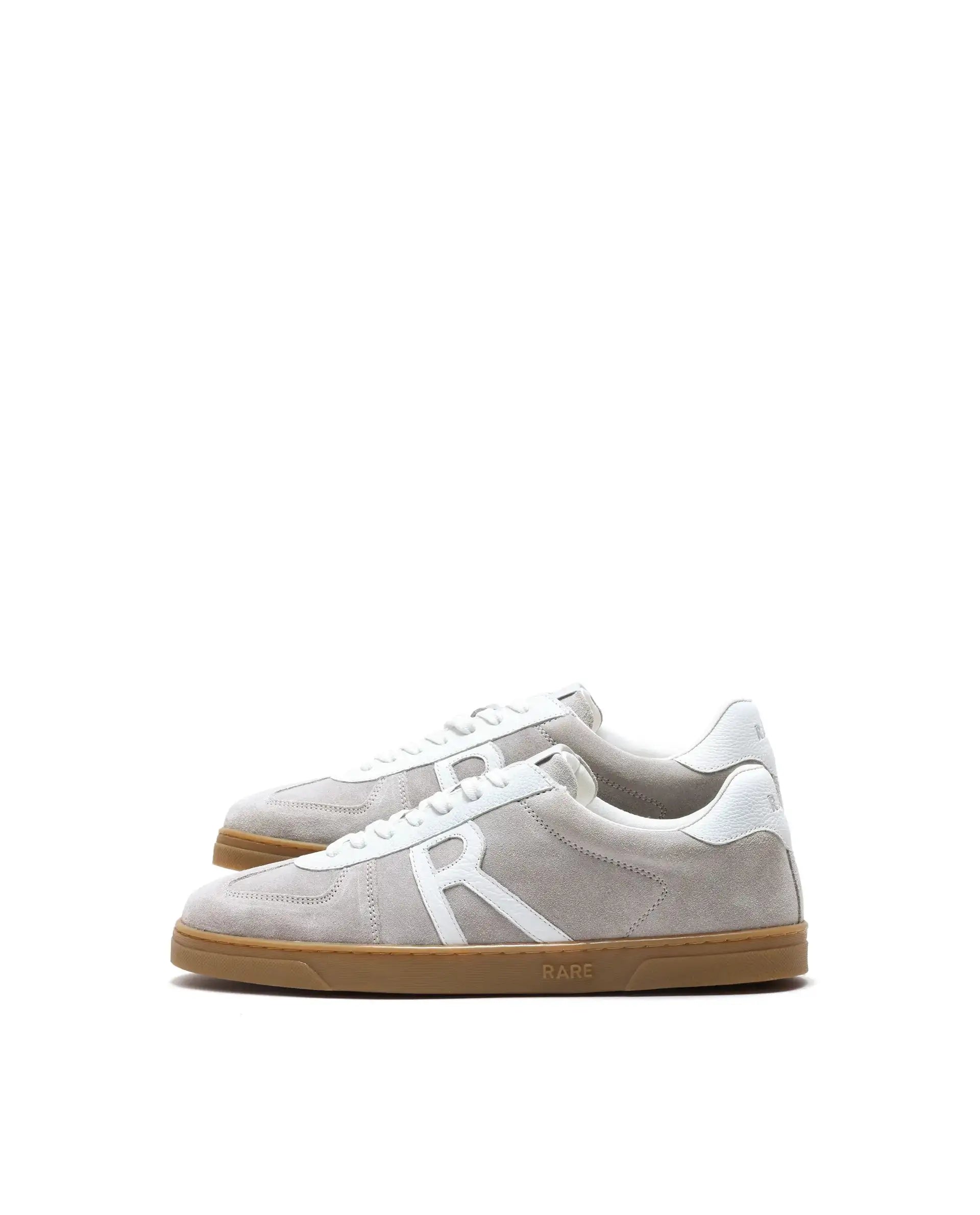Rare Rabbit Men's Greg Light Grey Lace-Up Closure Suede Sneaker