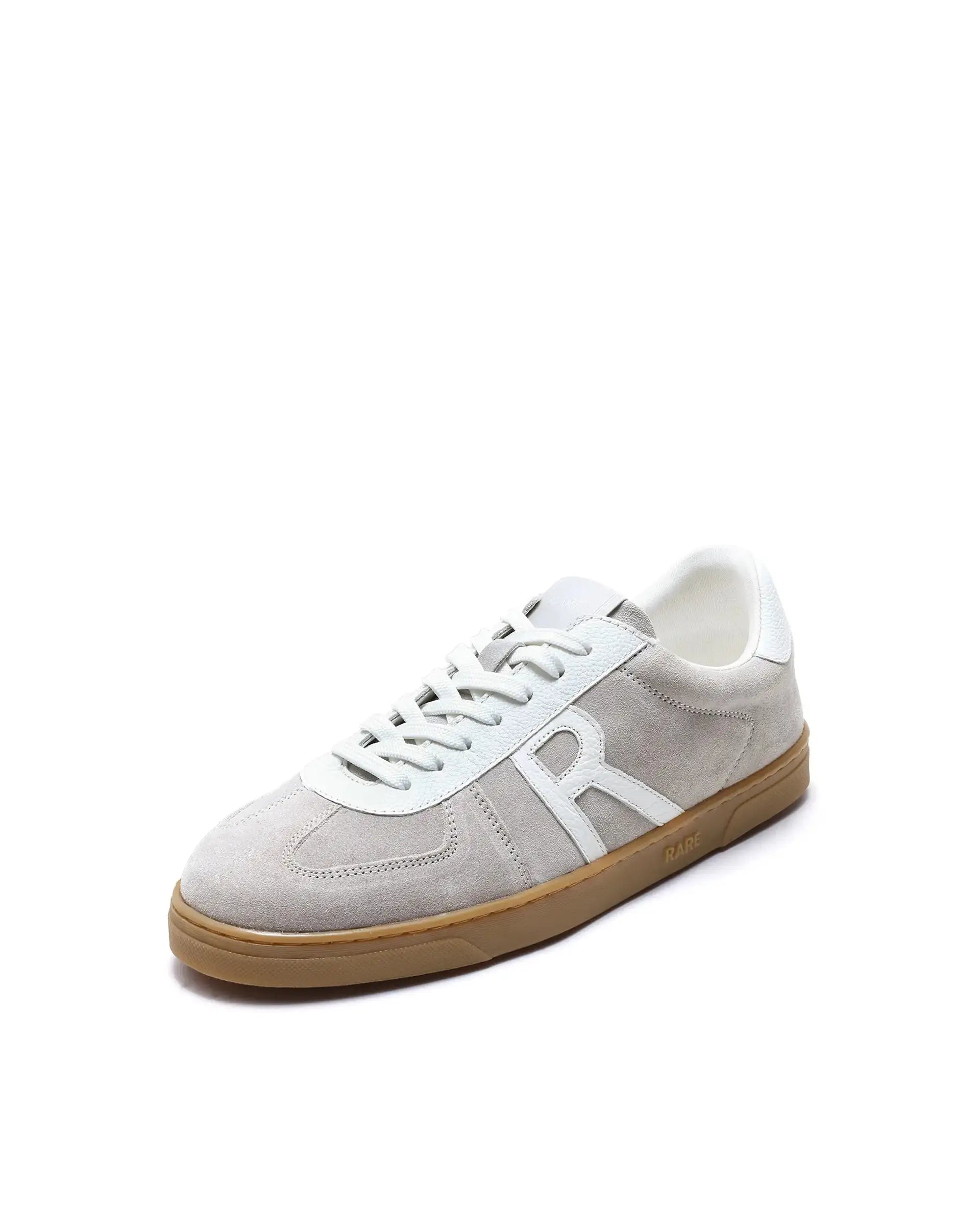 Rare Rabbit Men's Greg Light Grey Lace-Up Closure Suede Sneaker