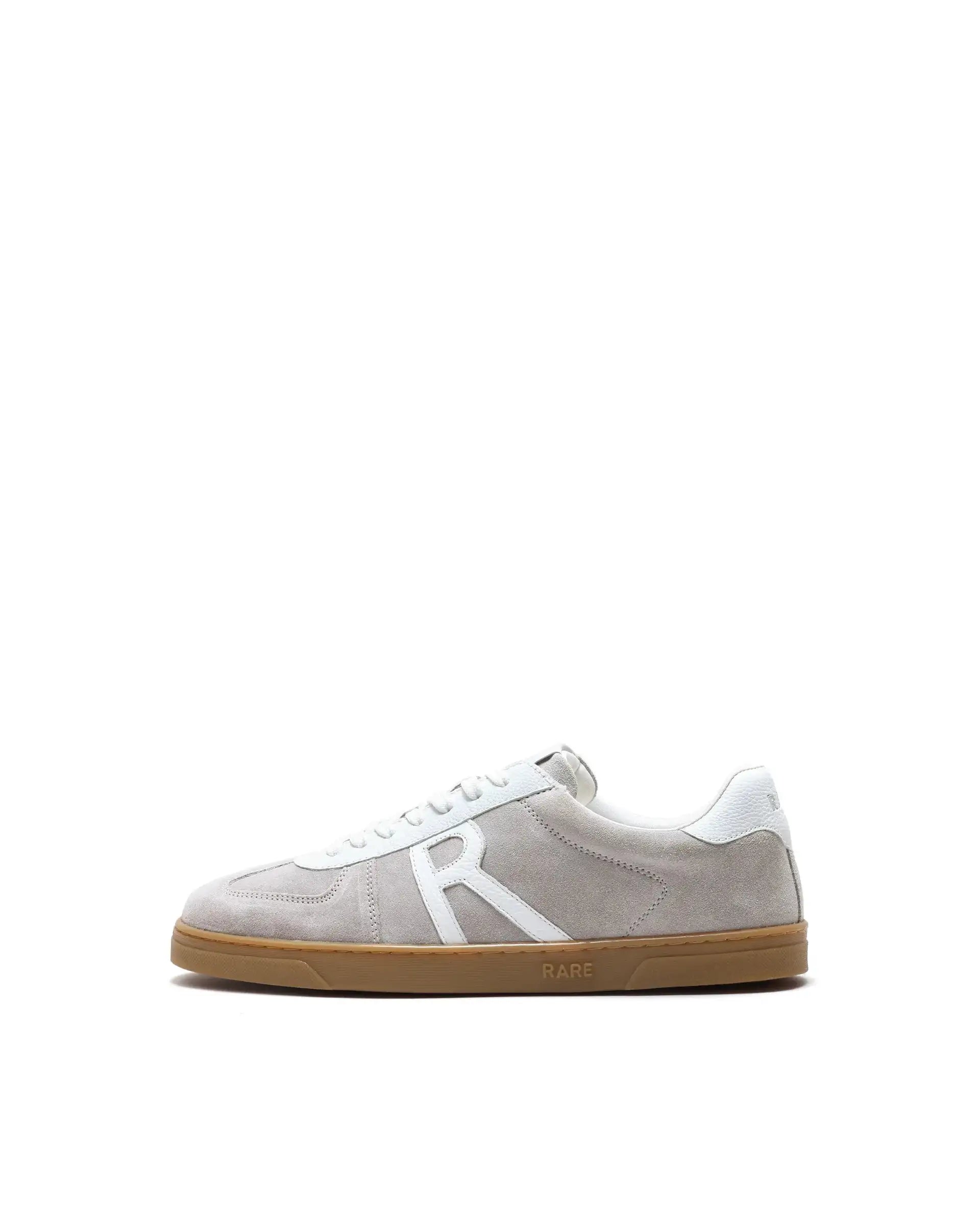 Rare Rabbit Men's Greg Light Grey Lace-Up Closure Suede Sneaker