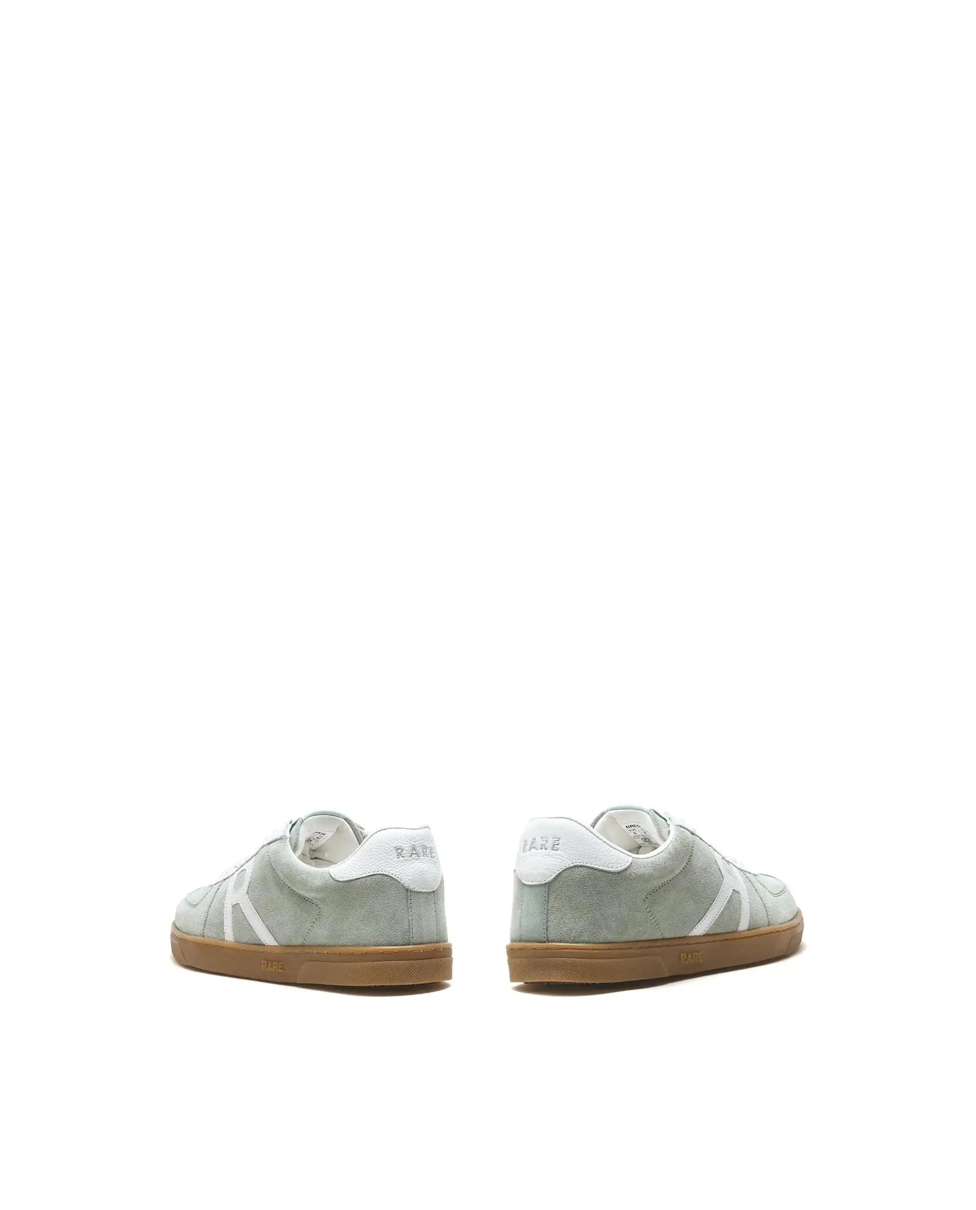 Rare Rabbit Men's Greg Light Sage Lace-Up Closure Suede Sneaker