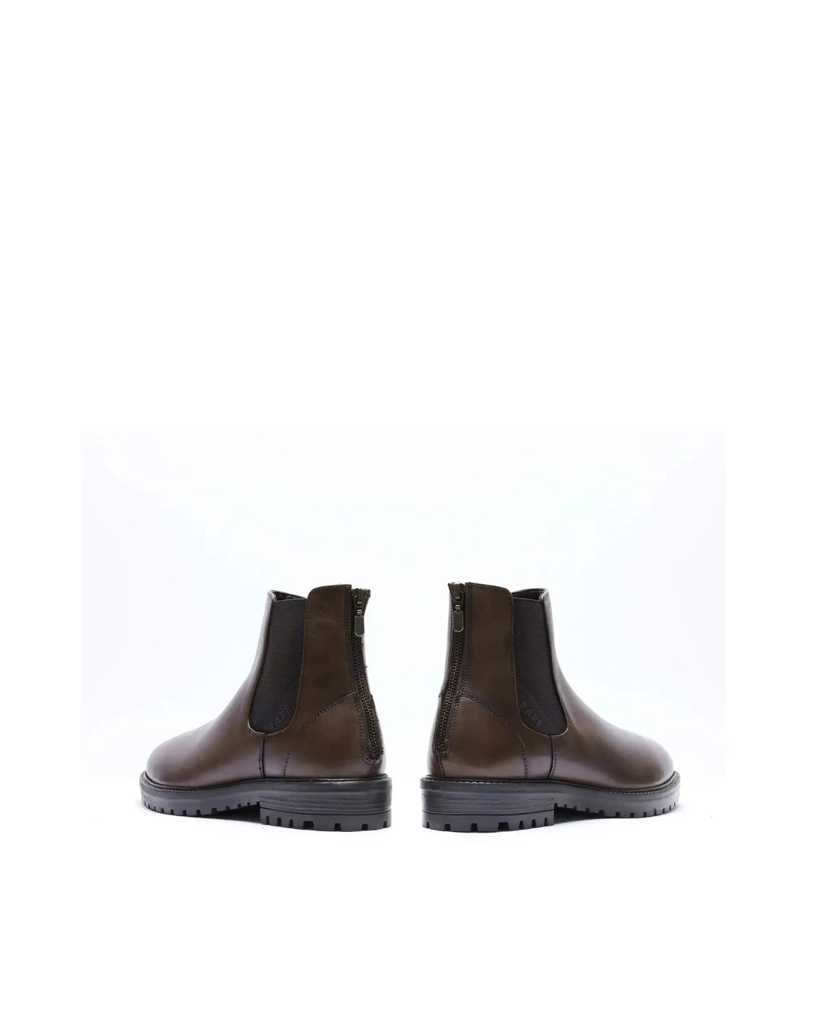 Rare Rabbit Men's Gum-1 Brown Leather Fabric Chelsea Boots