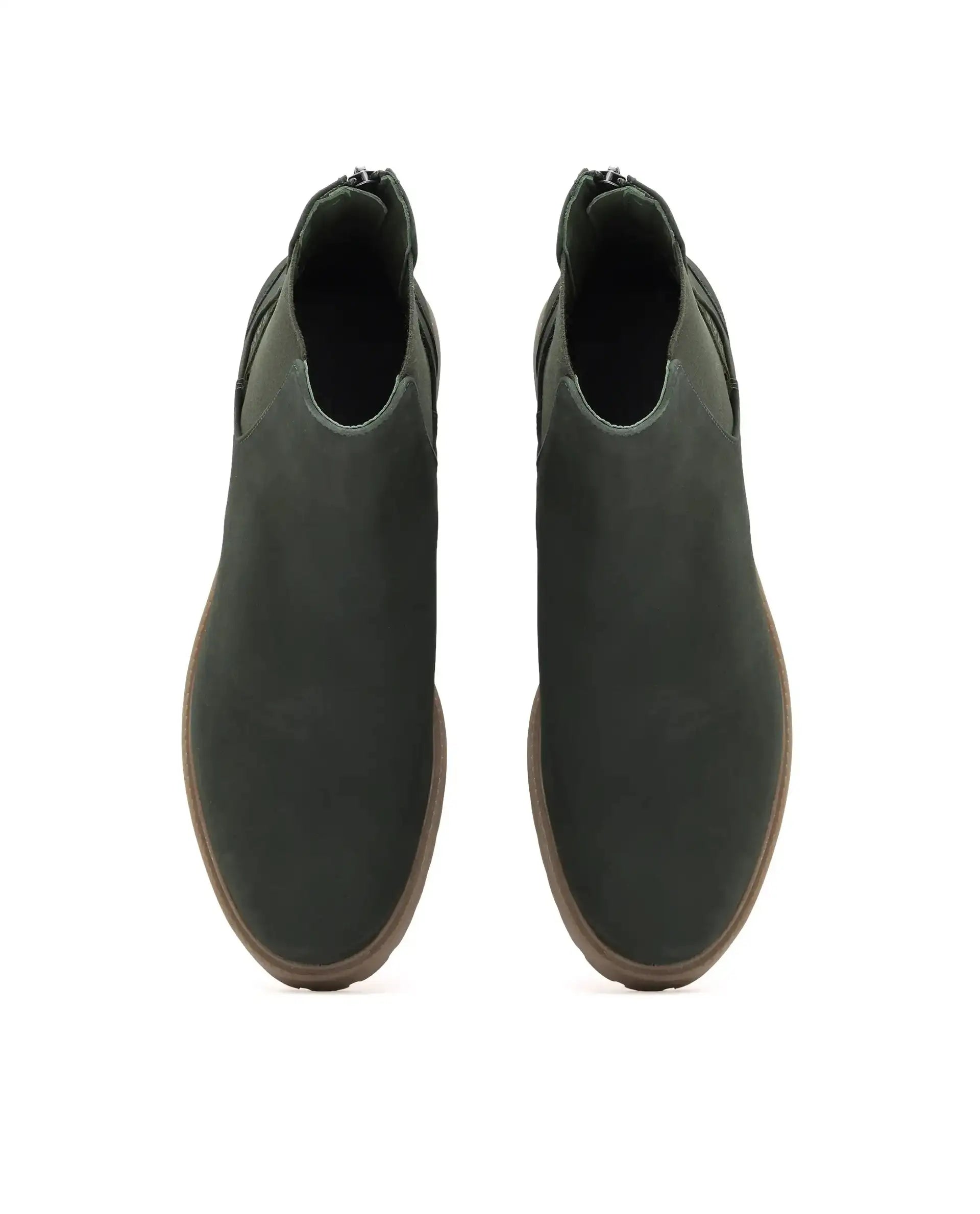 Rare Rabbit Men's Gum Pro Green Classic Chelsea Boot