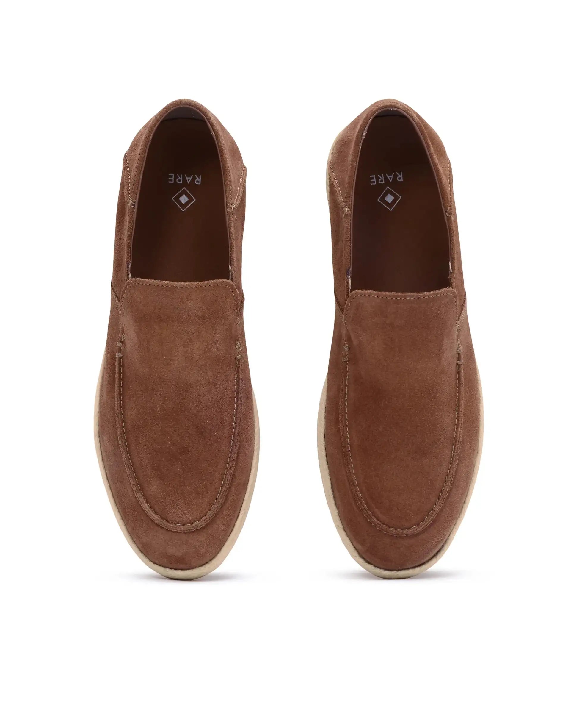 Rare Rabbit Men Havana Camel Suede Leather Slip-On Closure Shoes